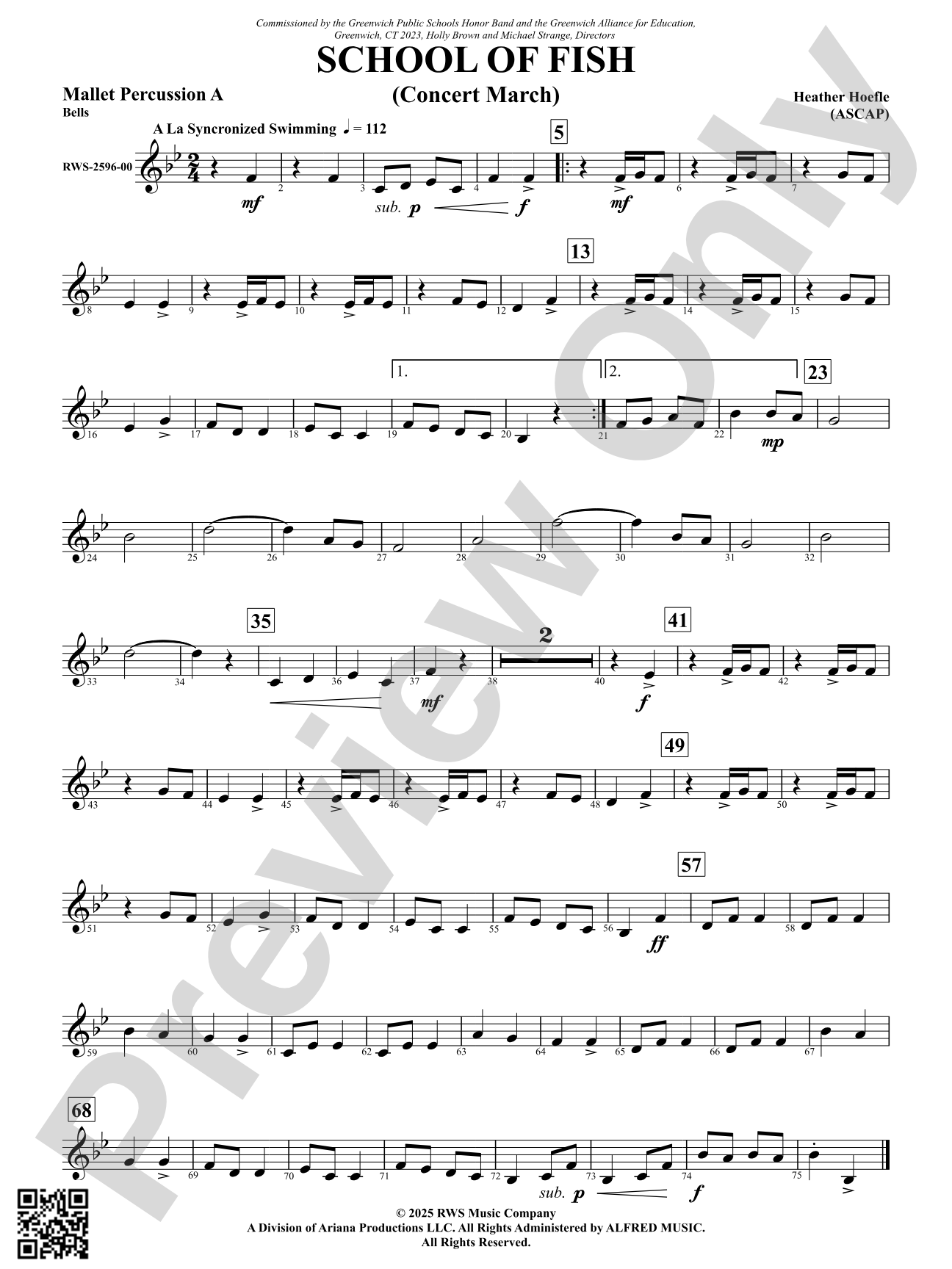 School Of Fish (Concert March): Mallet Percussion A