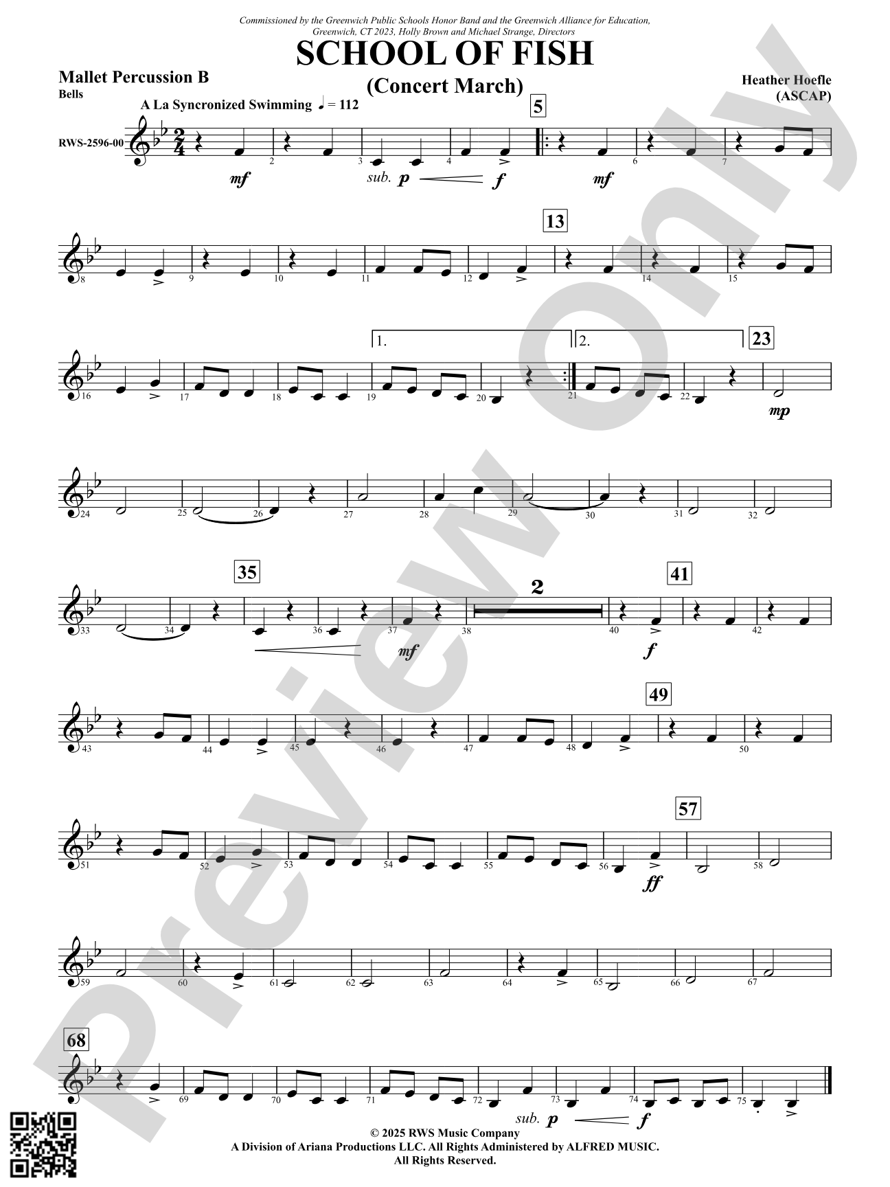 School Of Fish (Concert March): Mallet Percussion B