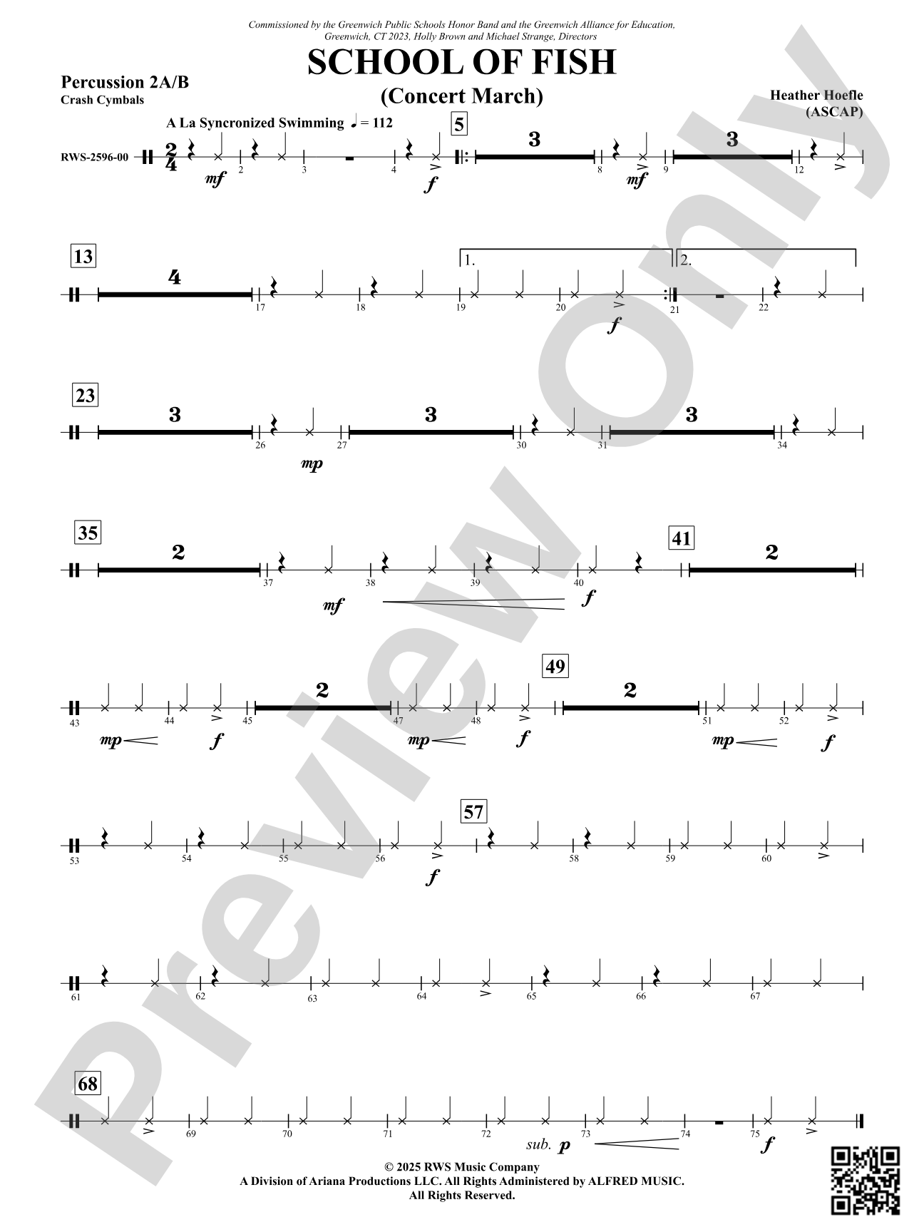 School Of Fish (Concert March): Percussion 2 A/B
