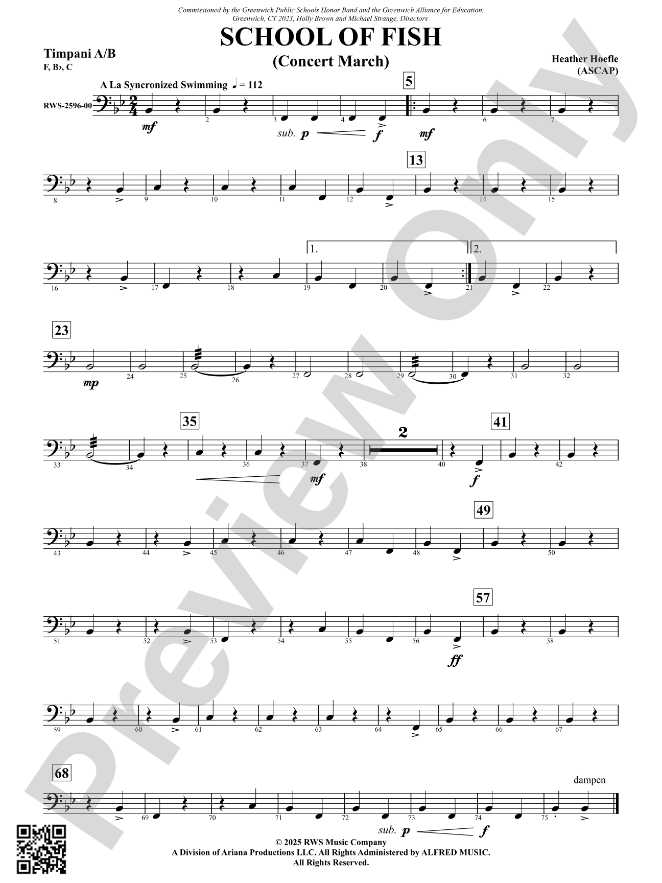 School Of Fish (Concert March): Timpani A/B