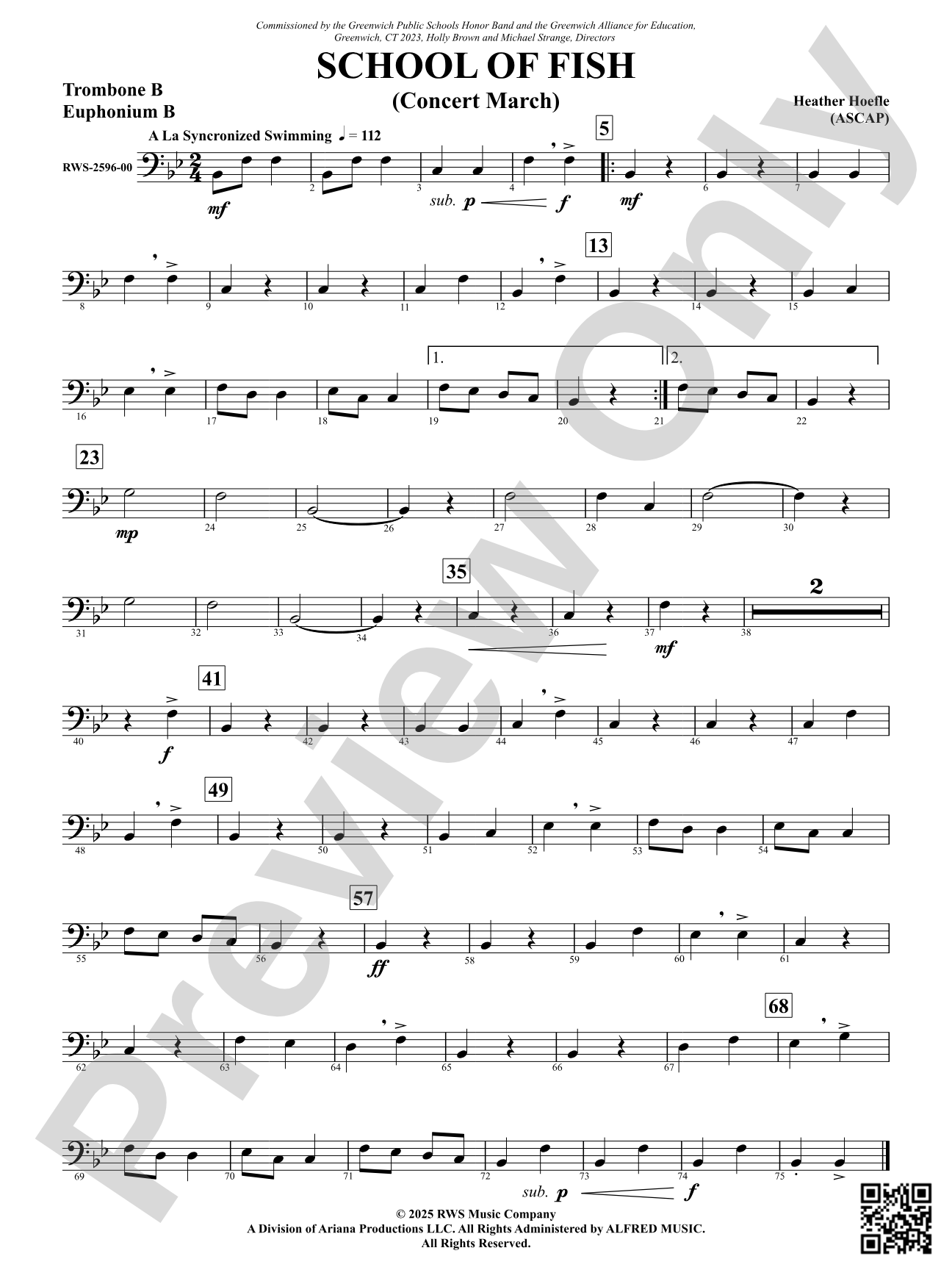 School Of Fish (Concert March): Trombone B - Euphonium B