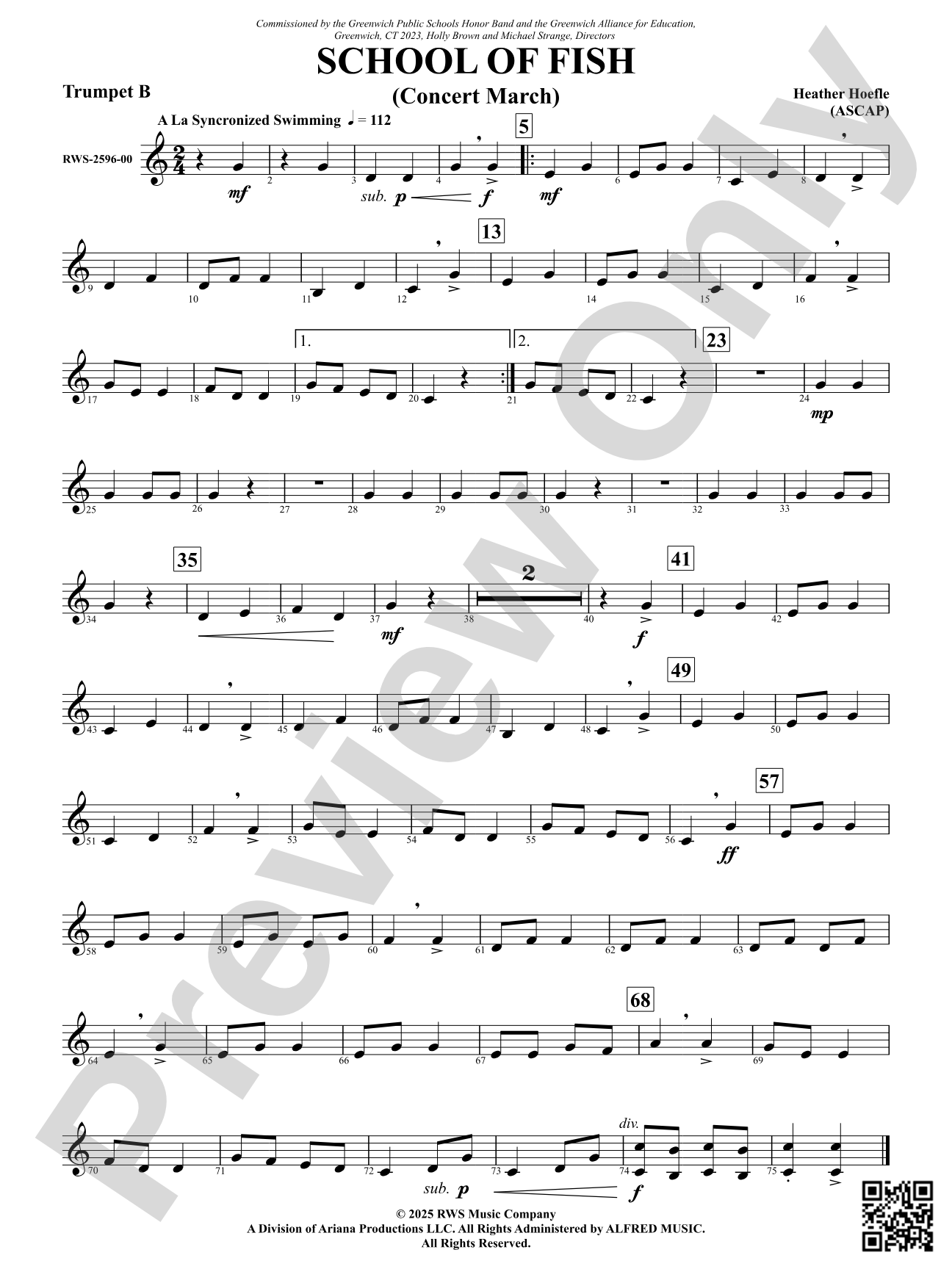 School Of Fish (Concert March): Trumpet B