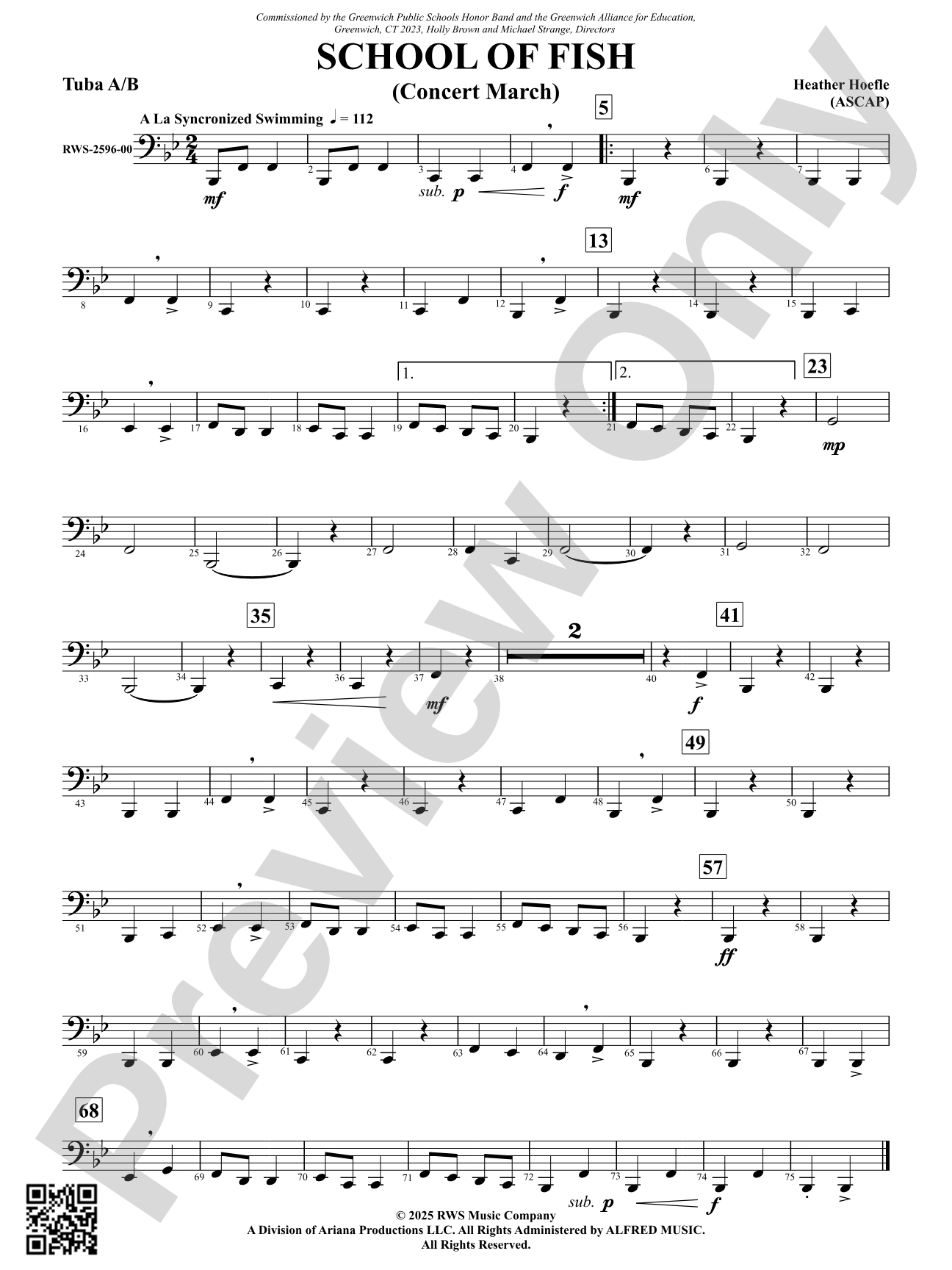 School Of Fish (Concert March): Tuba A/B