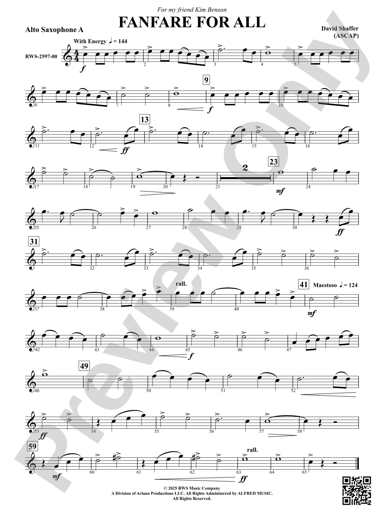 Fanfare For All: Alto Saxophone A