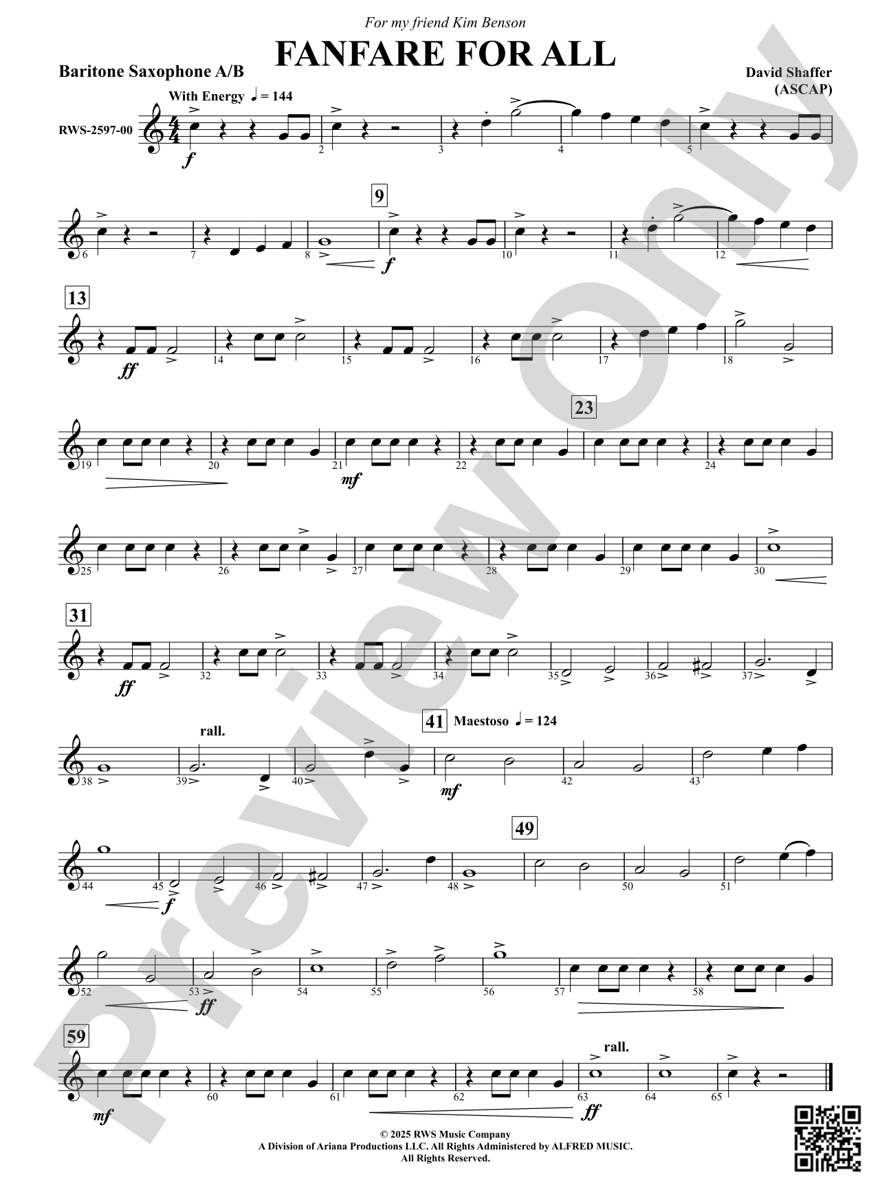 Fanfare For All: Baritone Saxophone A/B