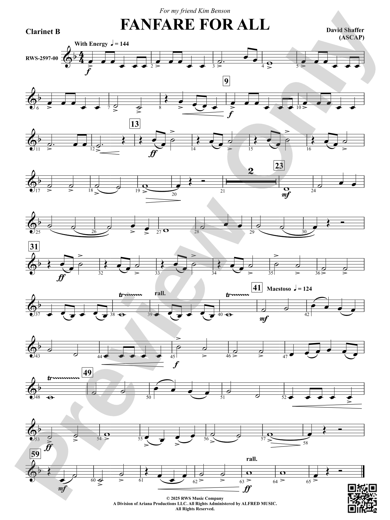 Fanfare For All: Clarinet B