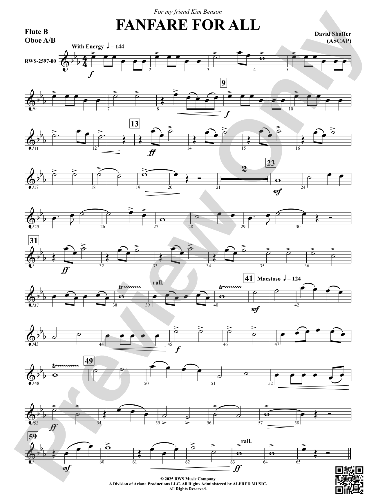 Fanfare For All: Flute B - Oboe A/B