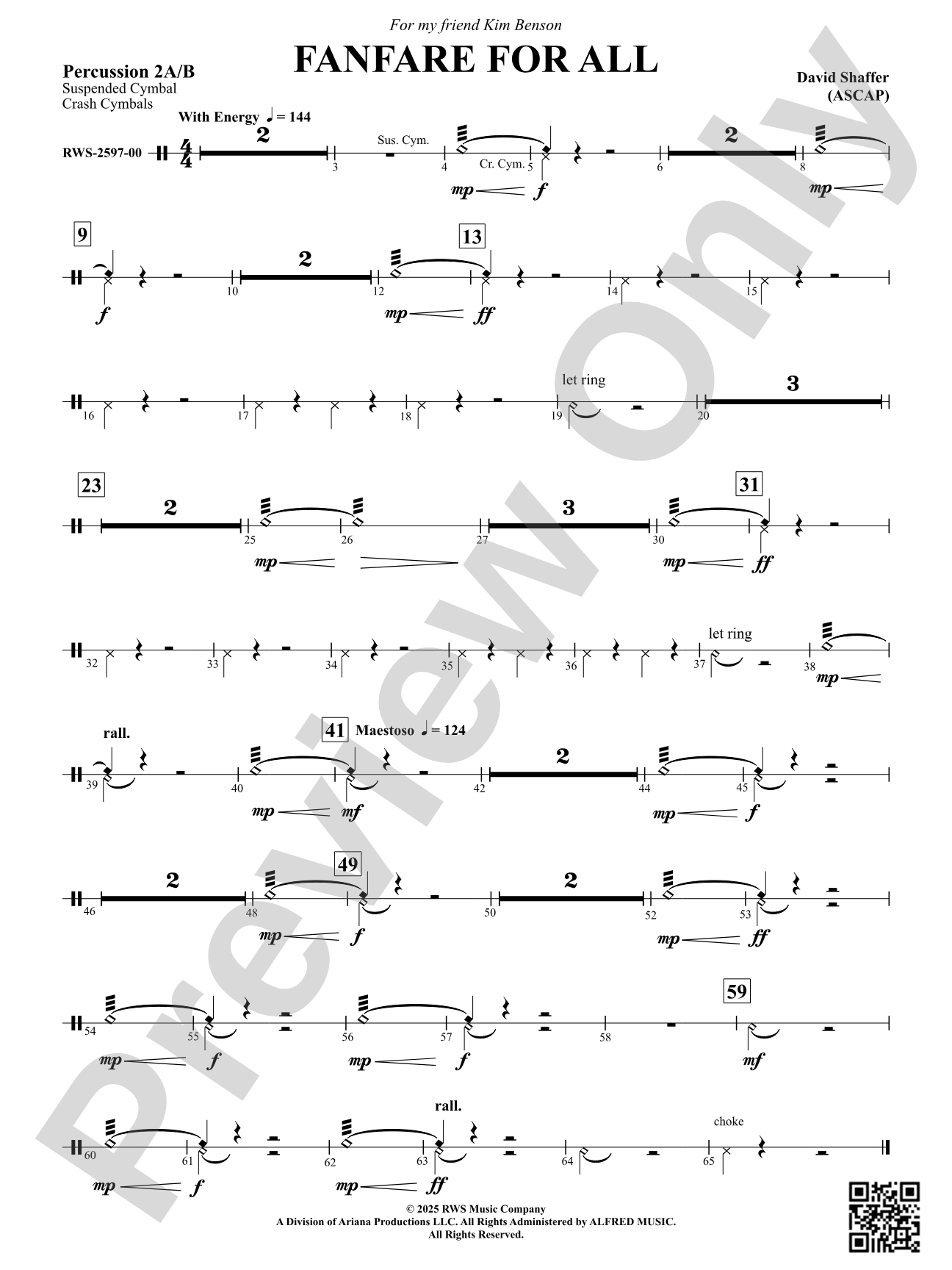 Fanfare For All: Percussion 2 A/B