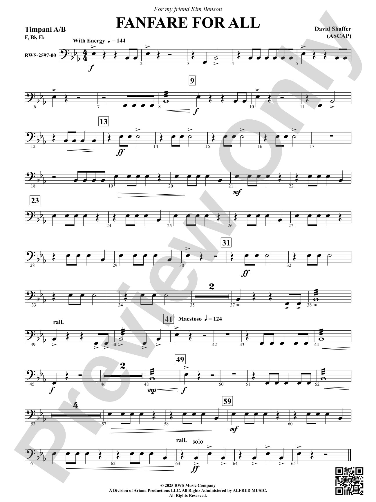 Fanfare For All: Timpani A/B