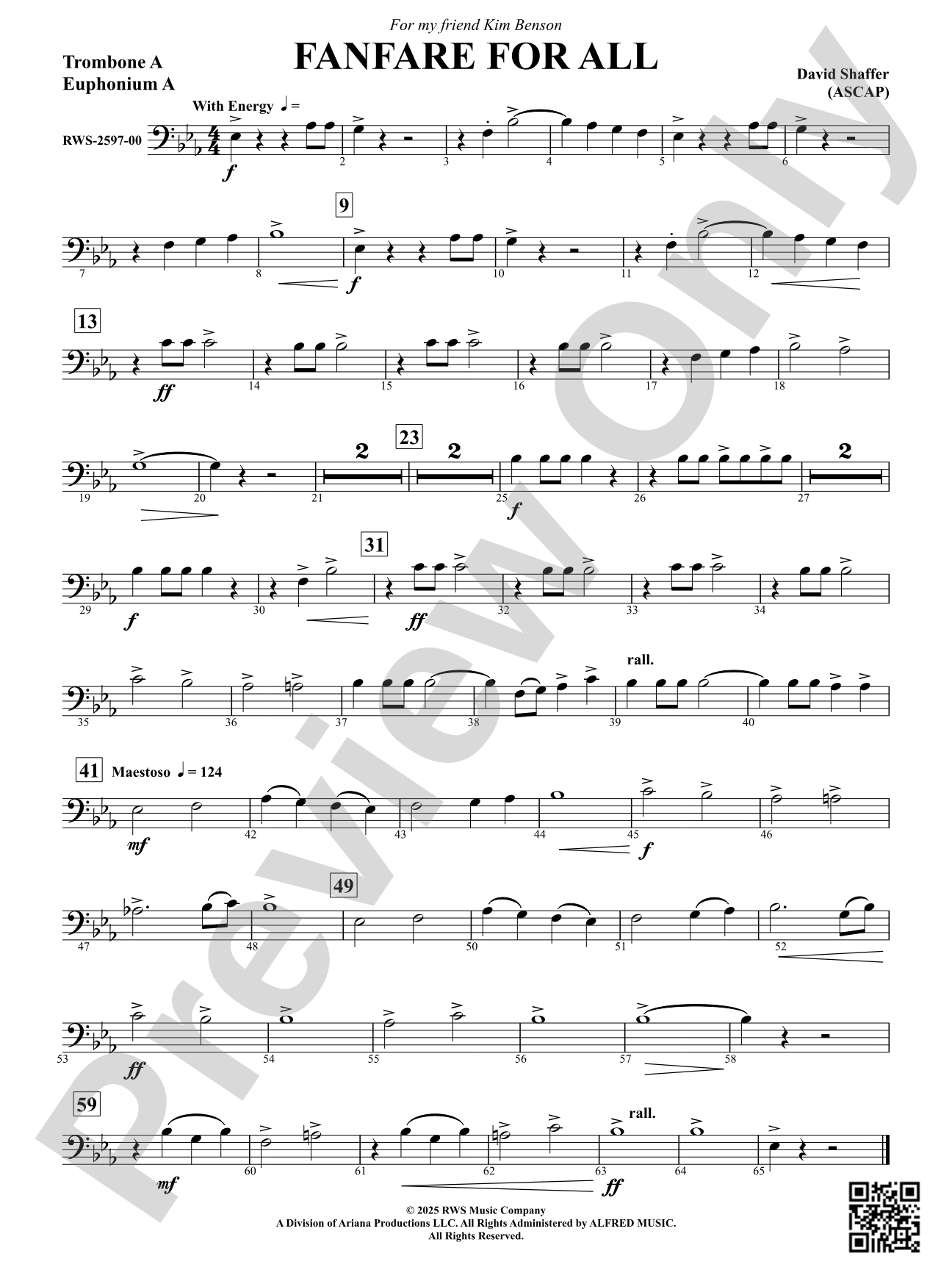 Fanfare For All: Trombone A - Euphonium A