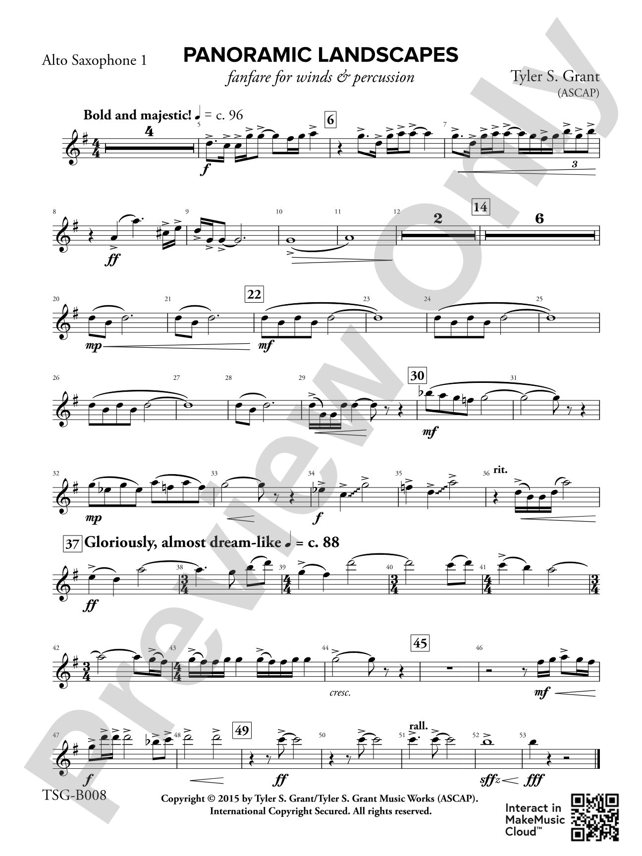 Panoramic Landscapes: 1st E-flat Alto Saxophone