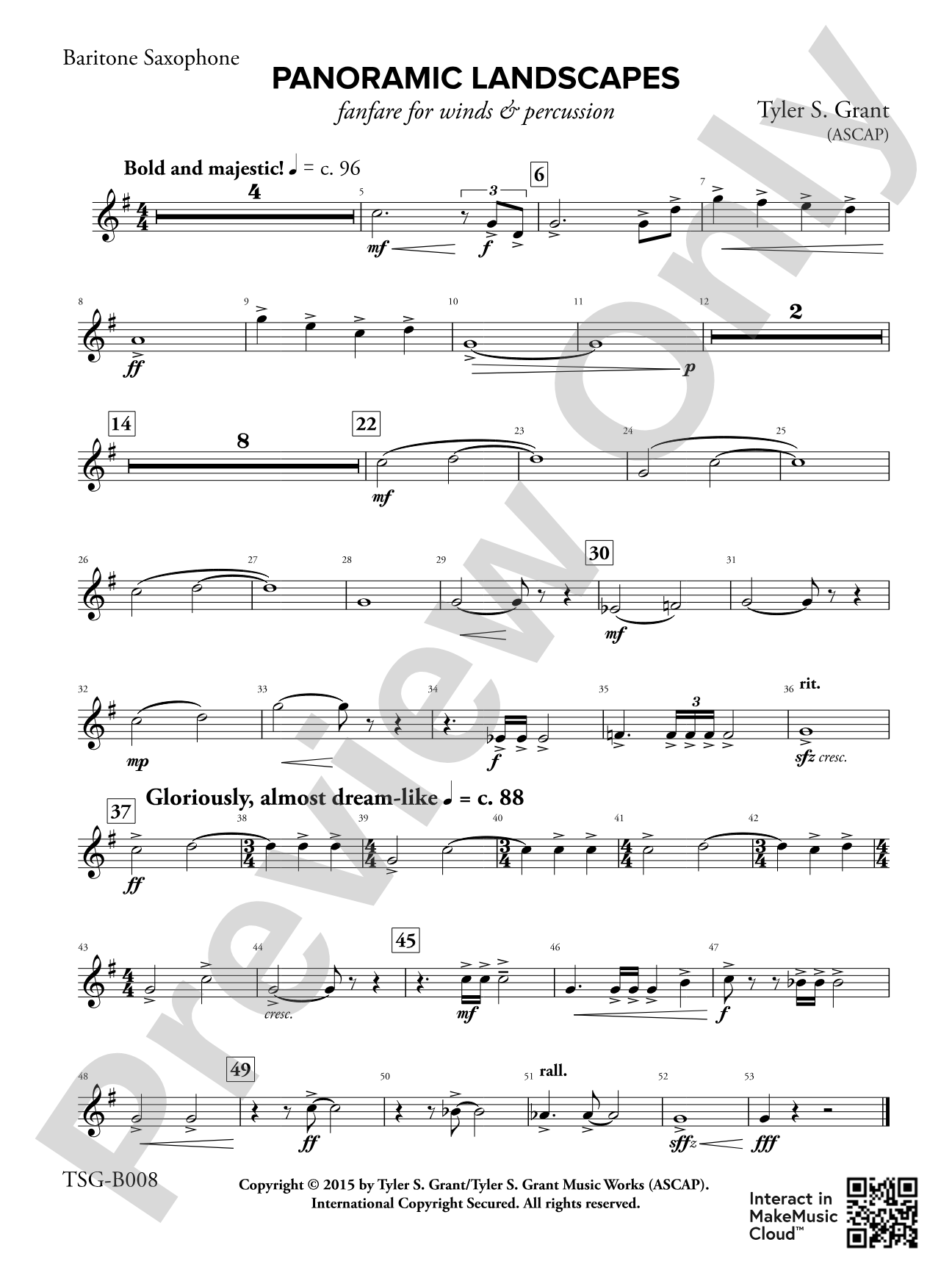 Panoramic Landscapes: E-flat Baritone Saxophone