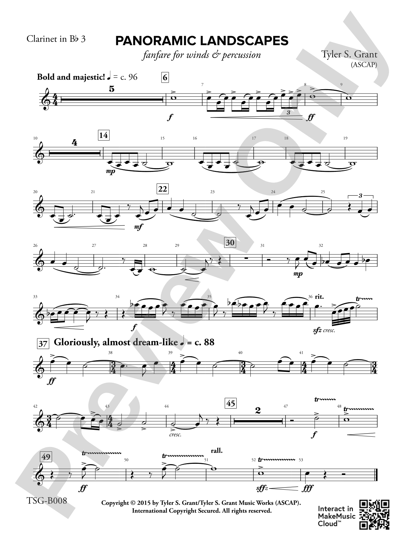 Panoramic Landscapes: 3rd B-flat Clarinet