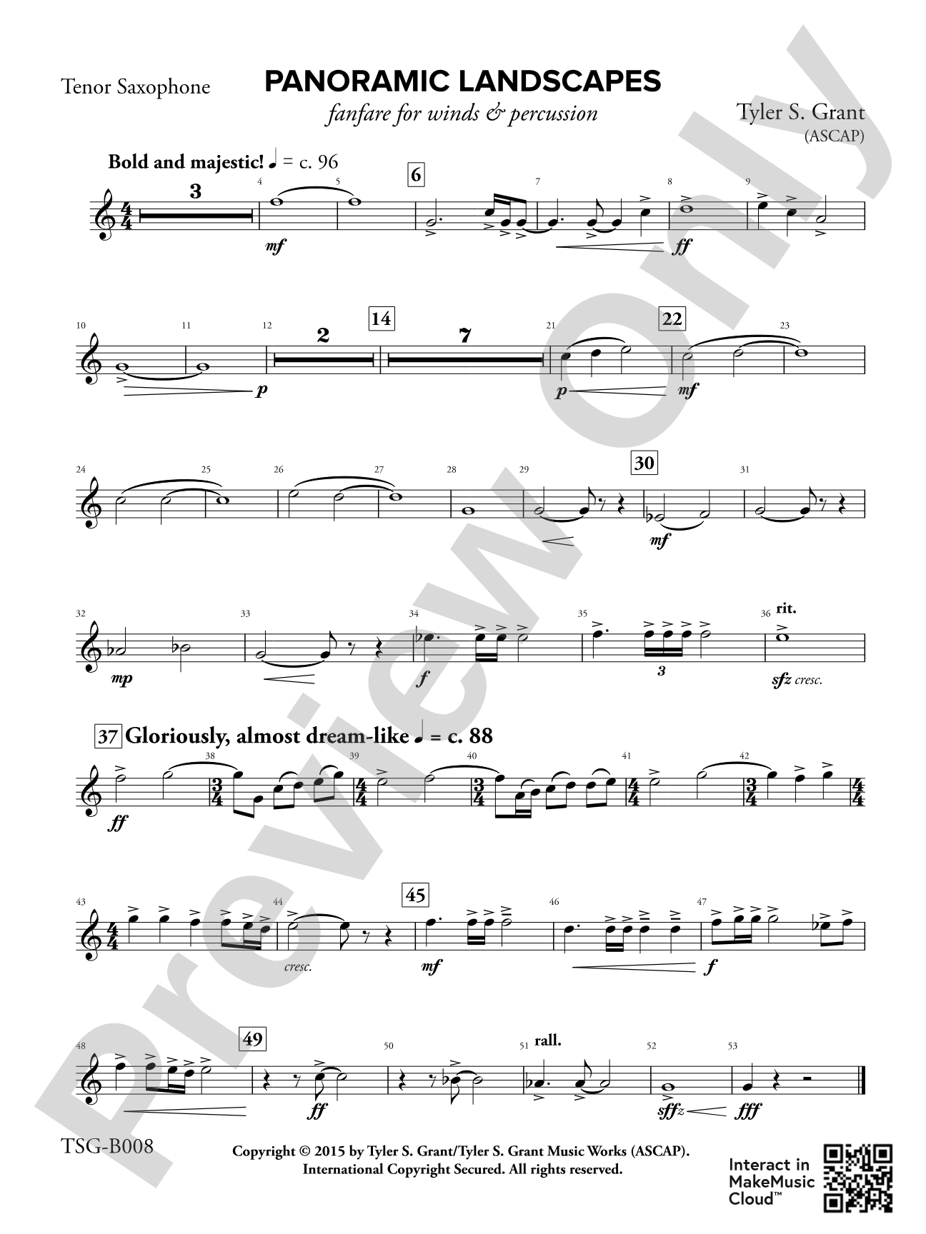 Panoramic Landscapes: B-flat Tenor Saxophone