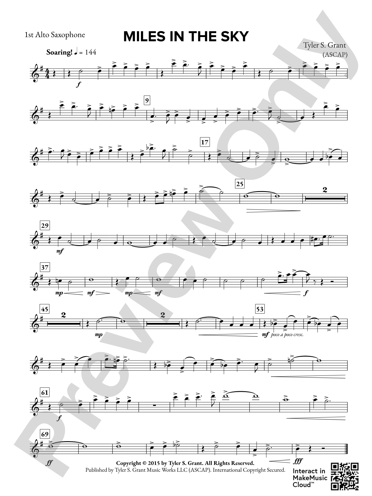 Miles in the Sky: 1st E-flat Alto Saxophone
