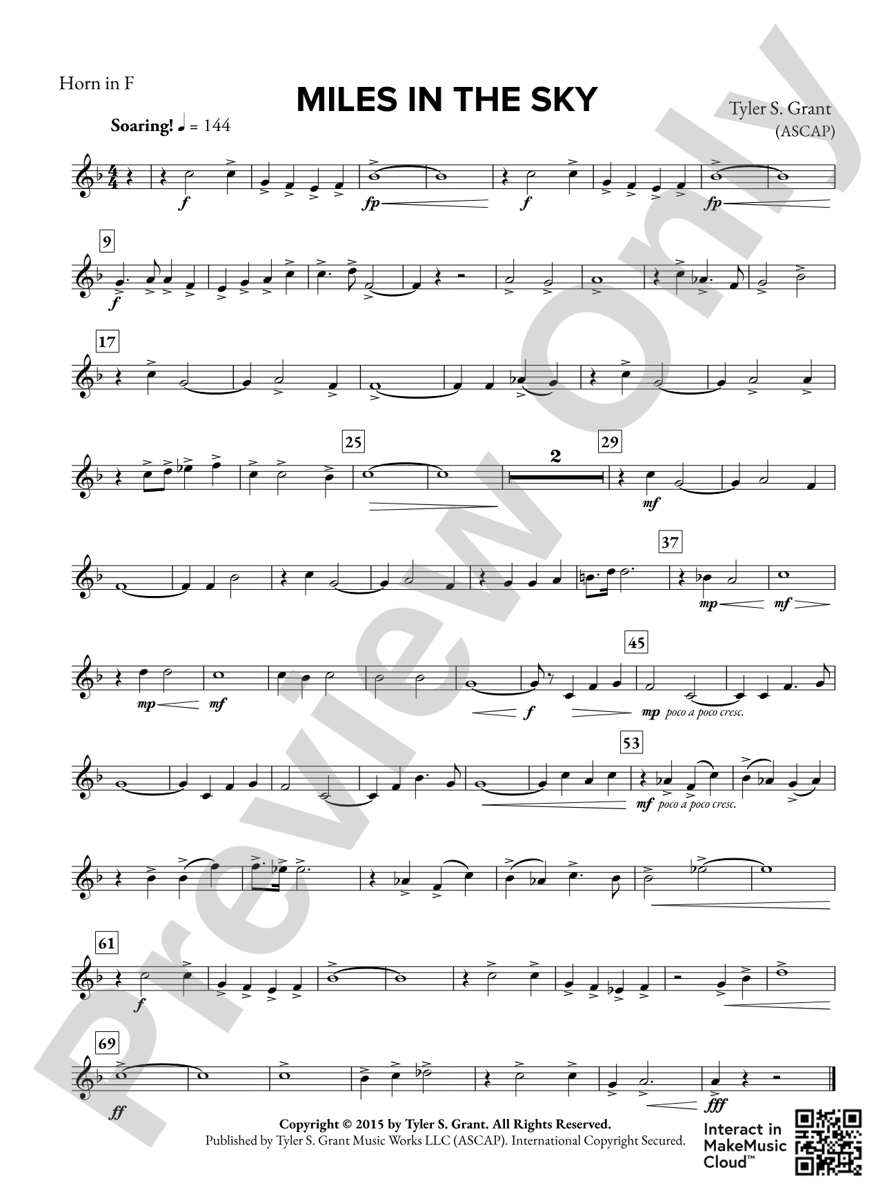 Miles in the Sky: 1st F Horn