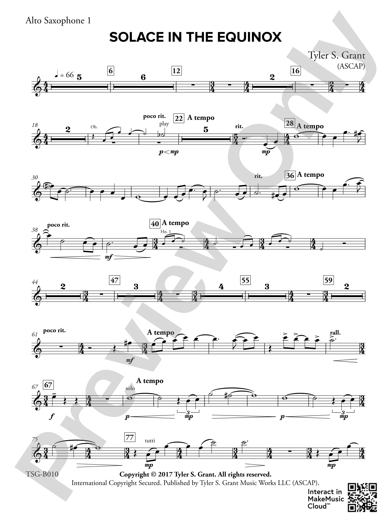 Solace in the Equinox: 1st E-flat Alto Saxophone