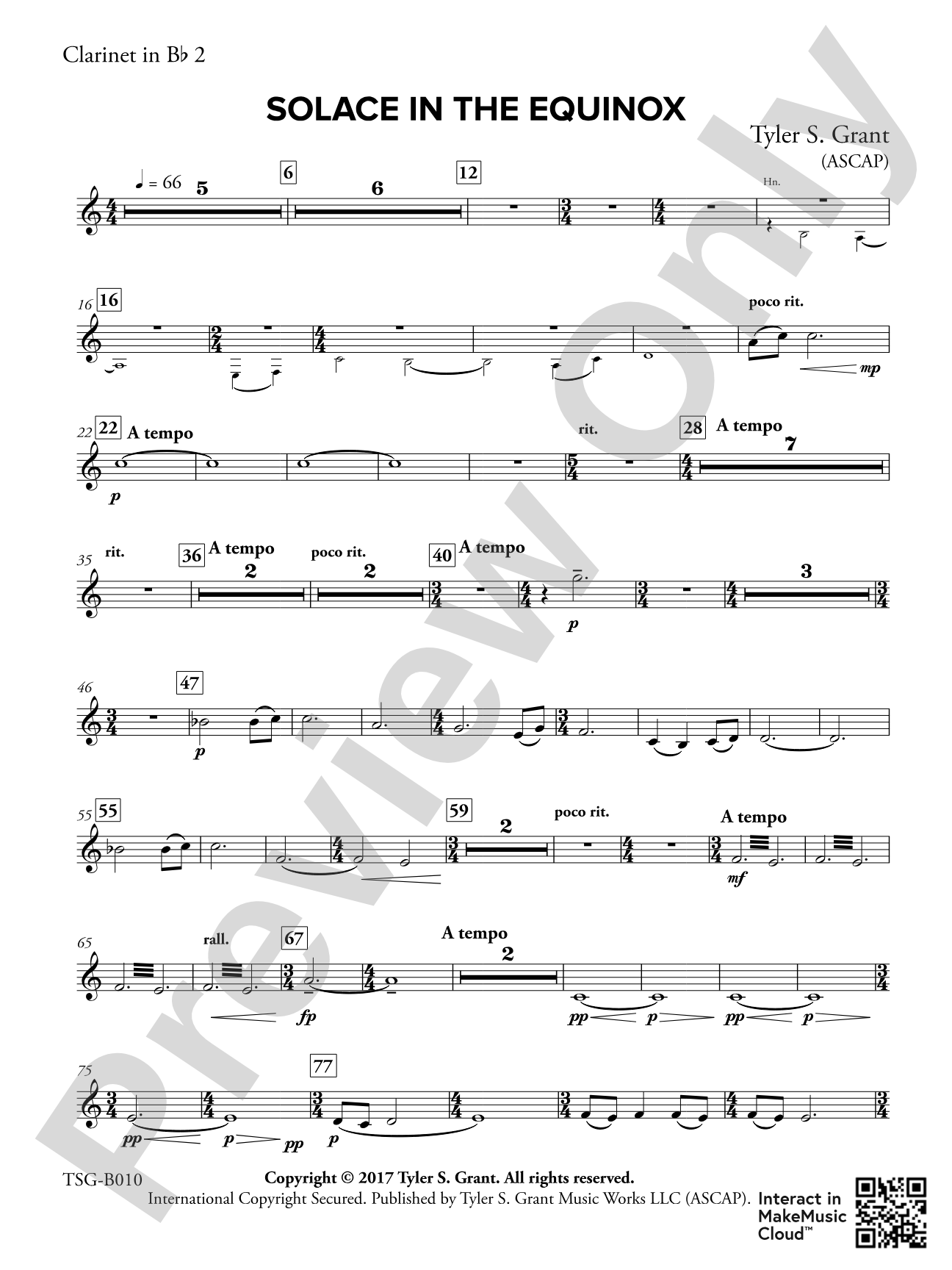 Solace in the Equinox: 2nd B-flat Clarinet