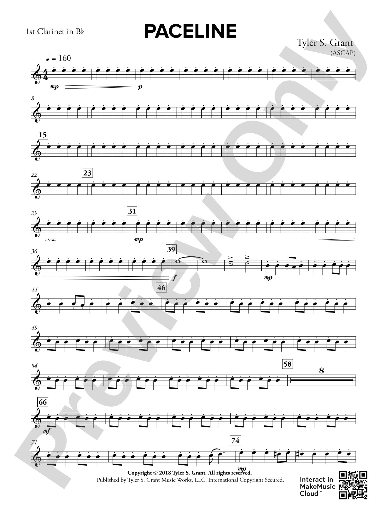 Paceline: 1st B-flat Clarinet