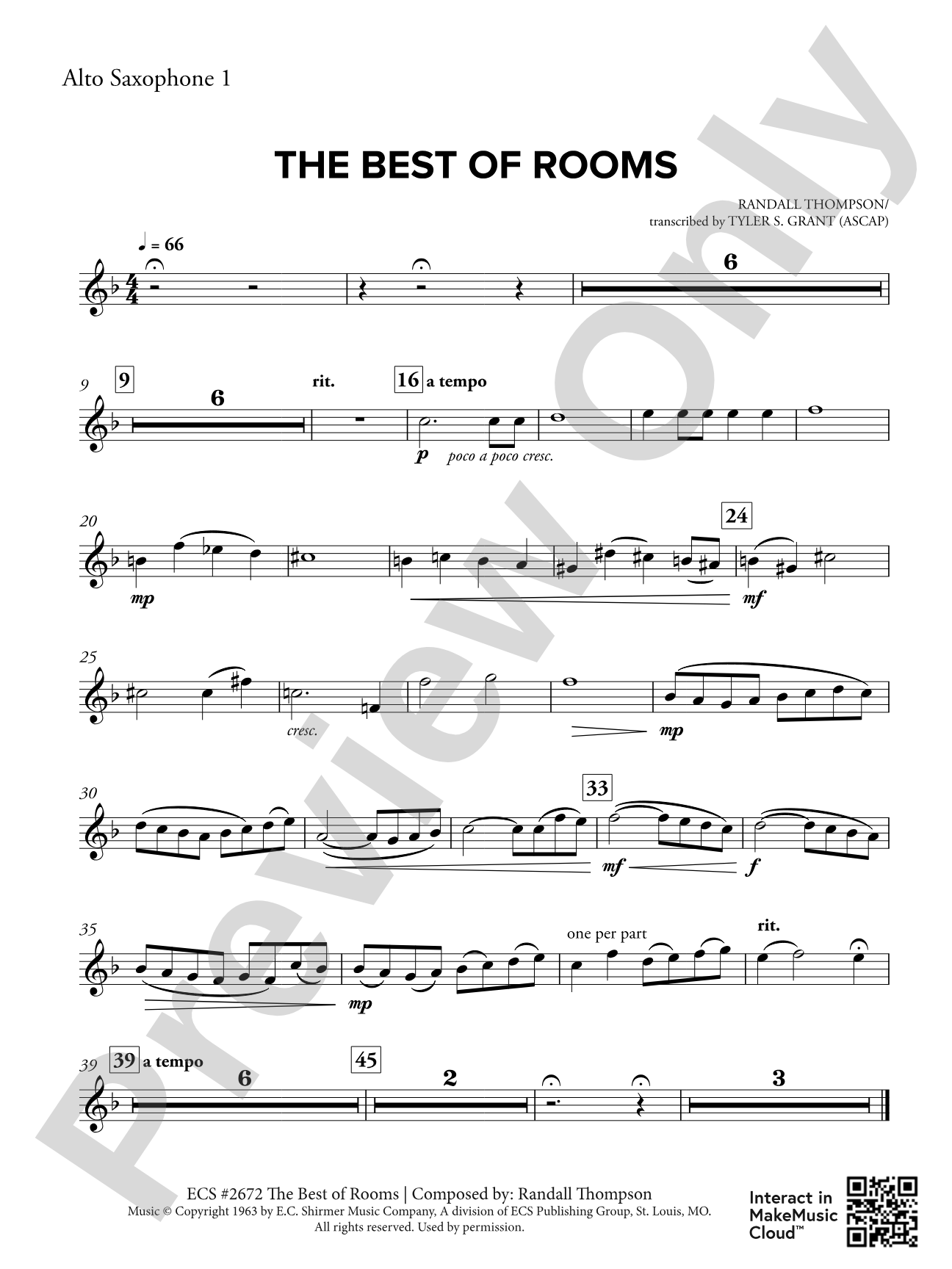 The Best of Rooms: 1st E-flat Alto Saxophone