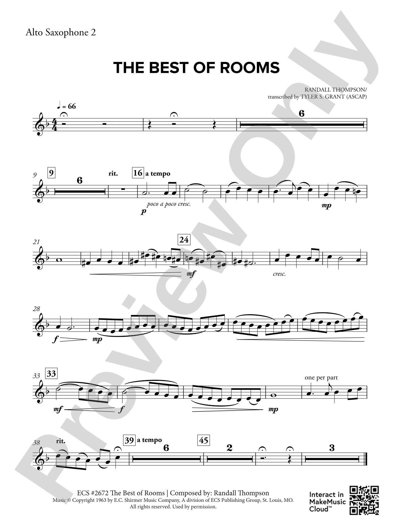 The Best of Rooms: 2nd E-flat Alto Saxophone
