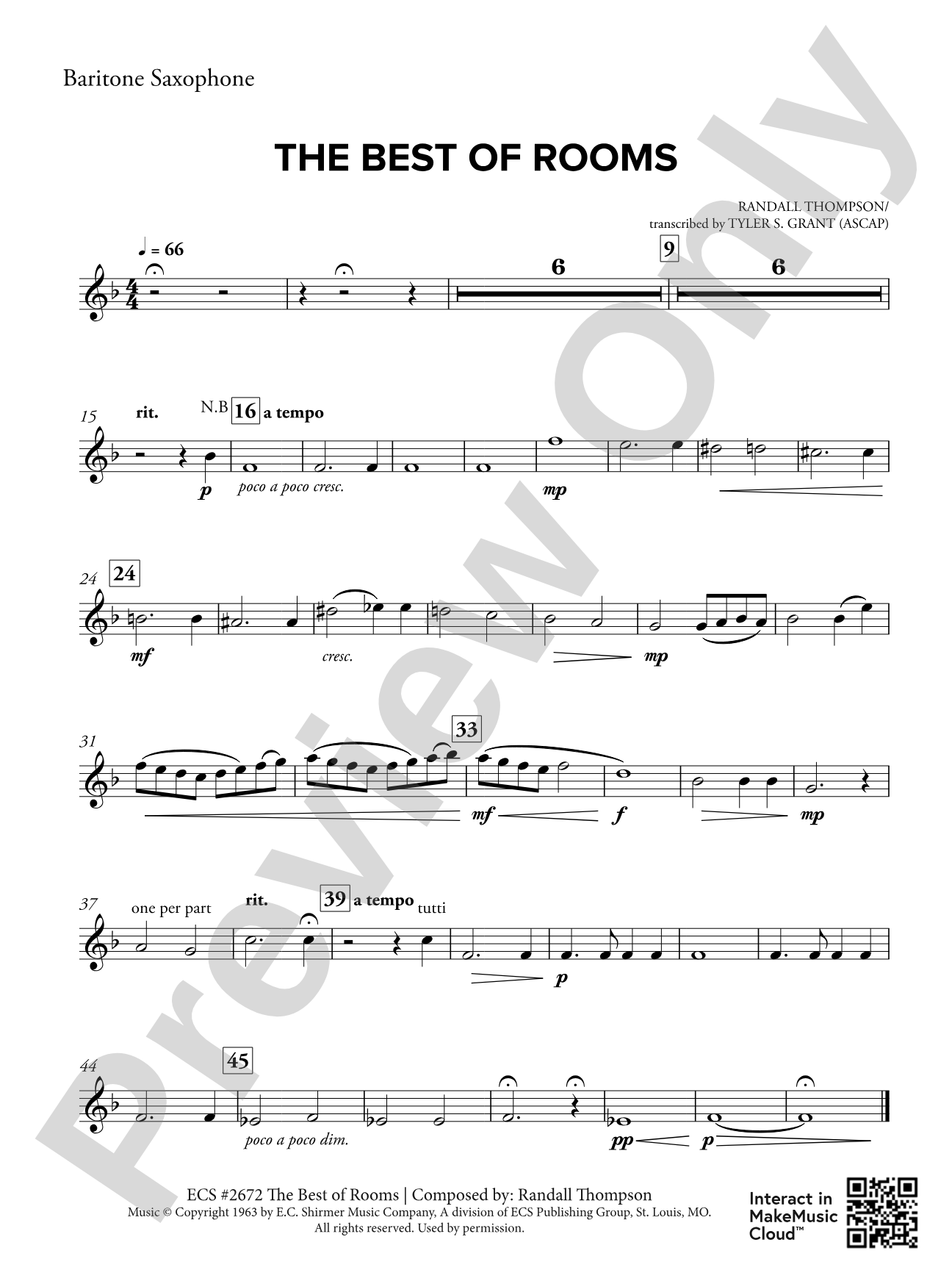 The Best of Rooms: E-flat Baritone Saxophone