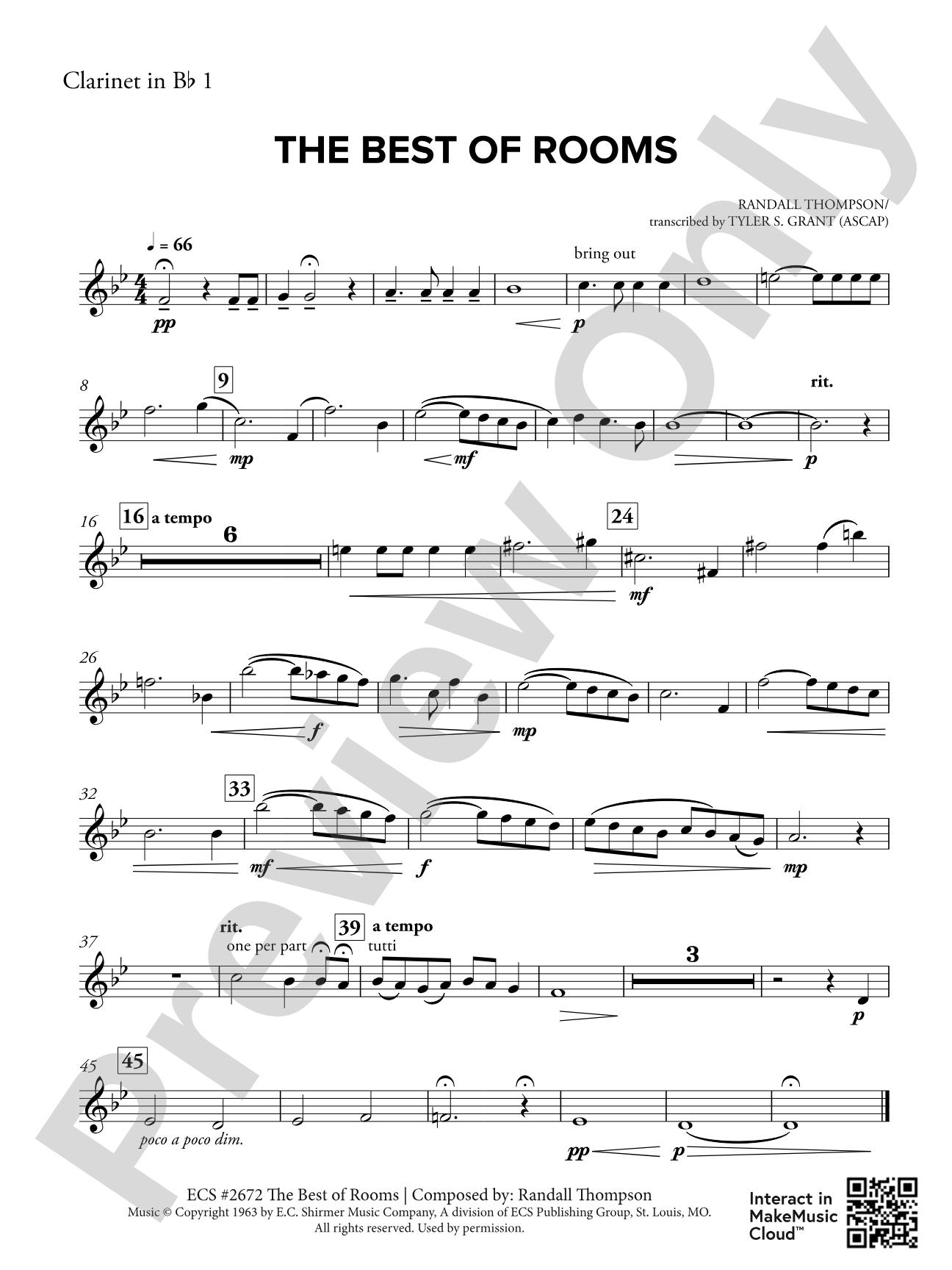 The Best of Rooms: 1st B-flat Clarinet