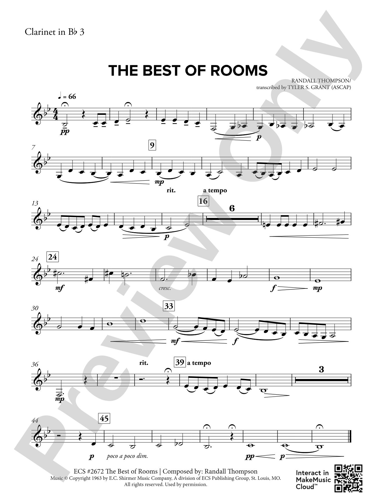 The Best of Rooms: 3rd B-flat Clarinet