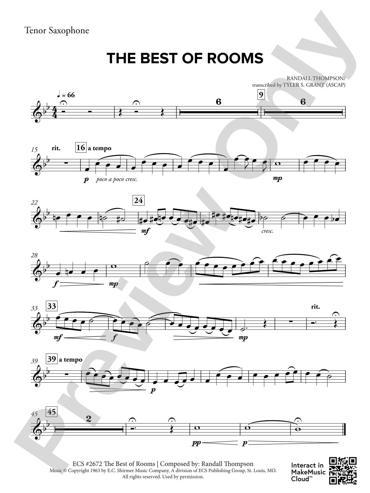 The Best of Rooms: B-flat Tenor Saxophone