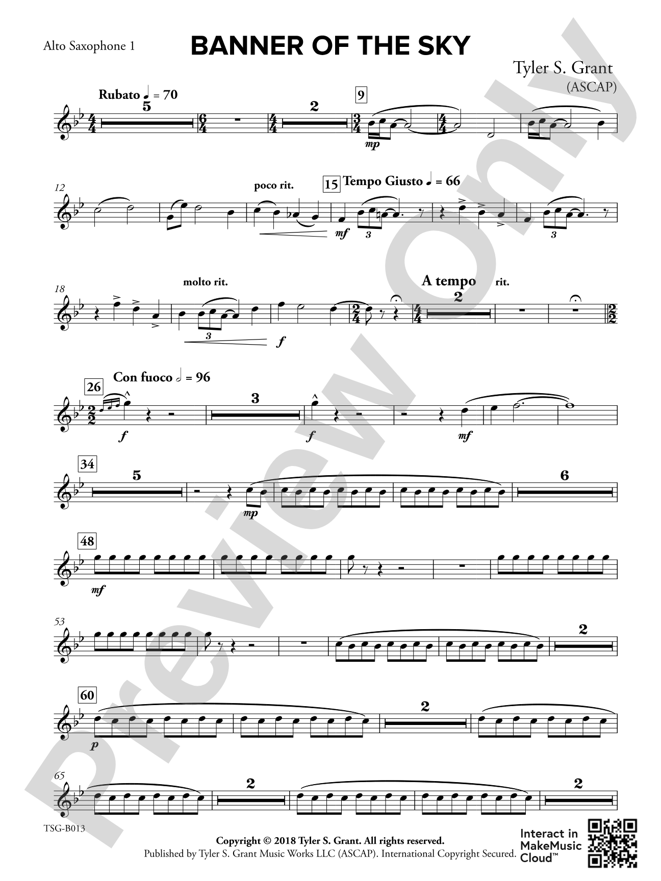 Banner of the Sky: 1st E-flat Alto Saxophone