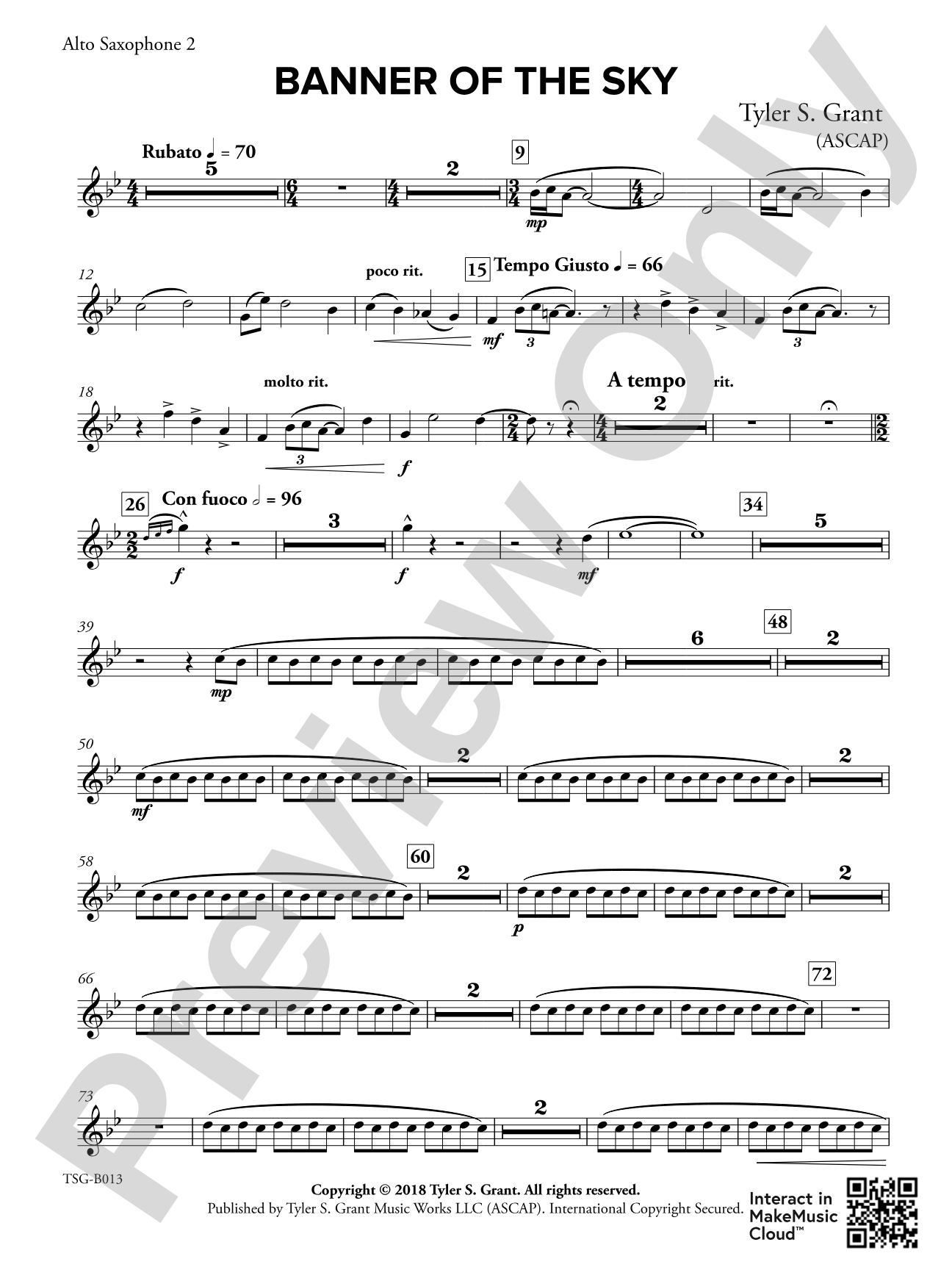 Banner of the Sky: 2nd E-flat Alto Saxophone