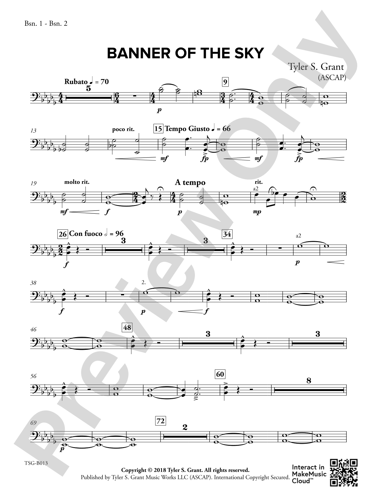 Banner of the Sky: 1st & 2nd Bassoon