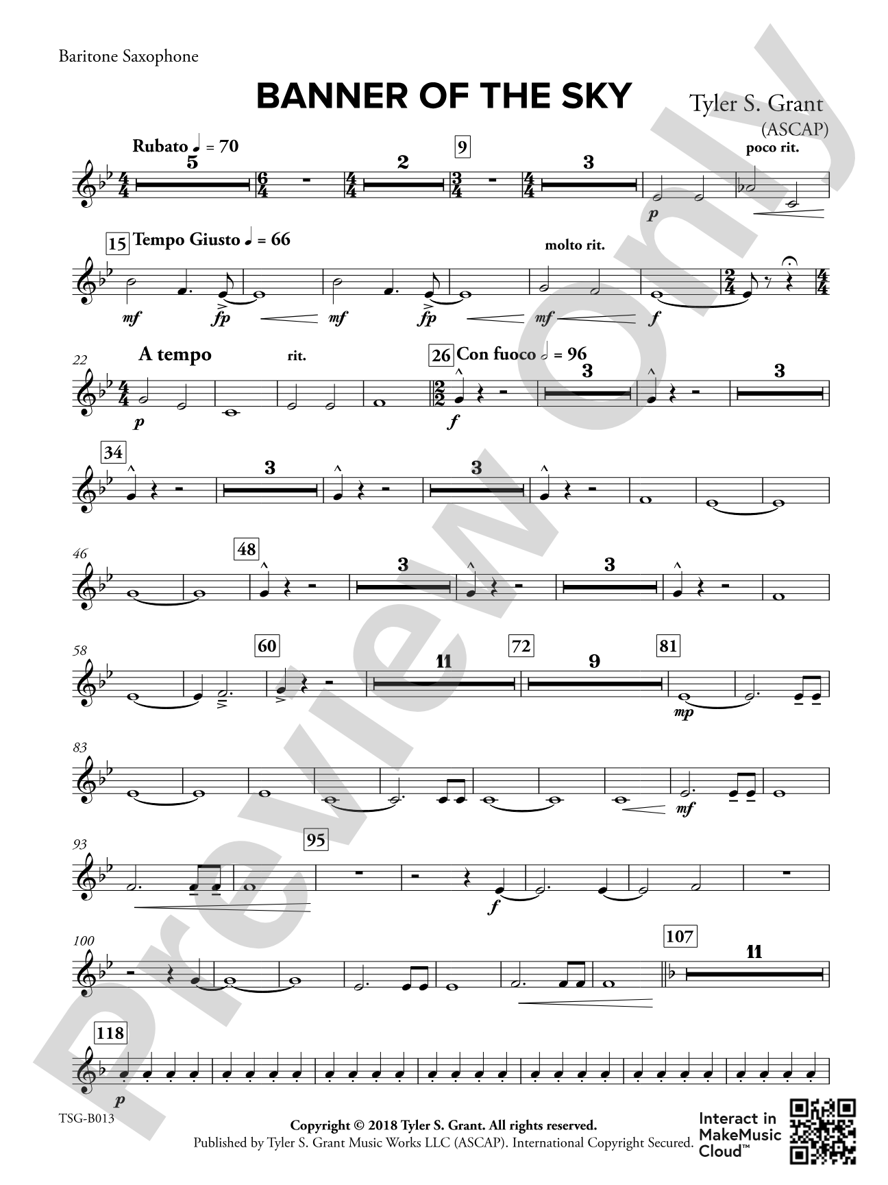 Banner of the Sky: E-flat Baritone Saxophone