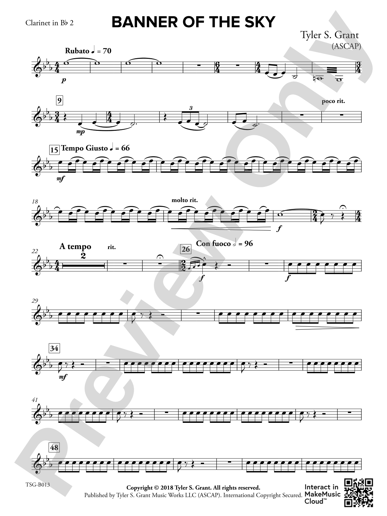 Banner of the Sky: 2nd B-flat Clarinet