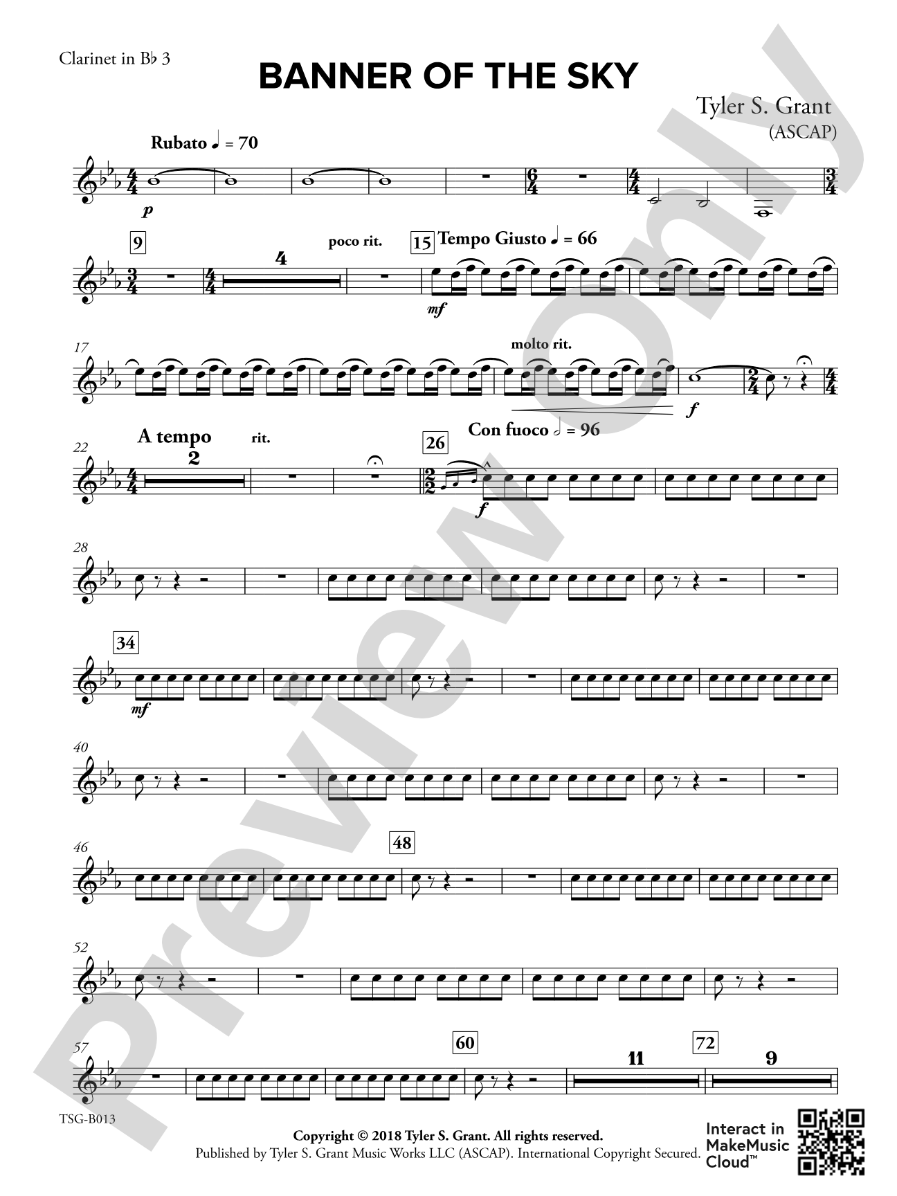 Banner of the Sky: 3rd B-flat Clarinet