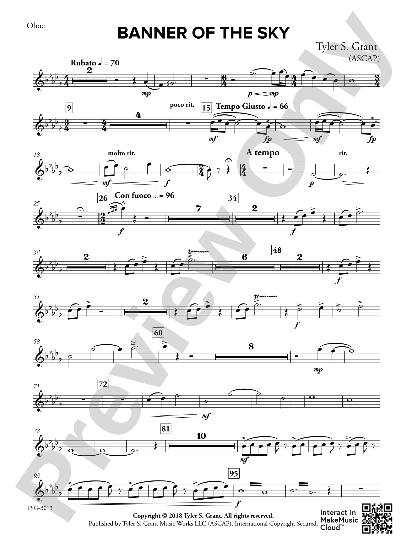 Banner of the Sky: Oboe