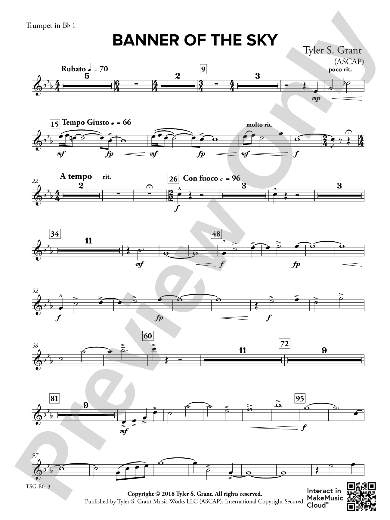 Banner of the Sky: 1st B-flat Trumpet