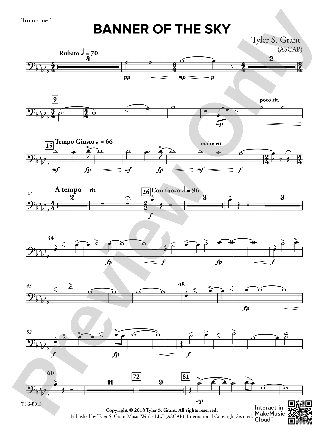 Banner of the Sky: 1st Trombone