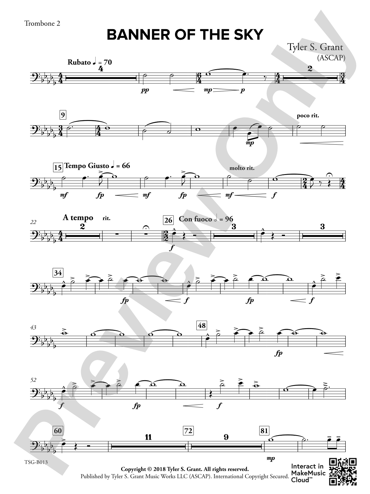 Banner of the Sky: 2nd Trombone