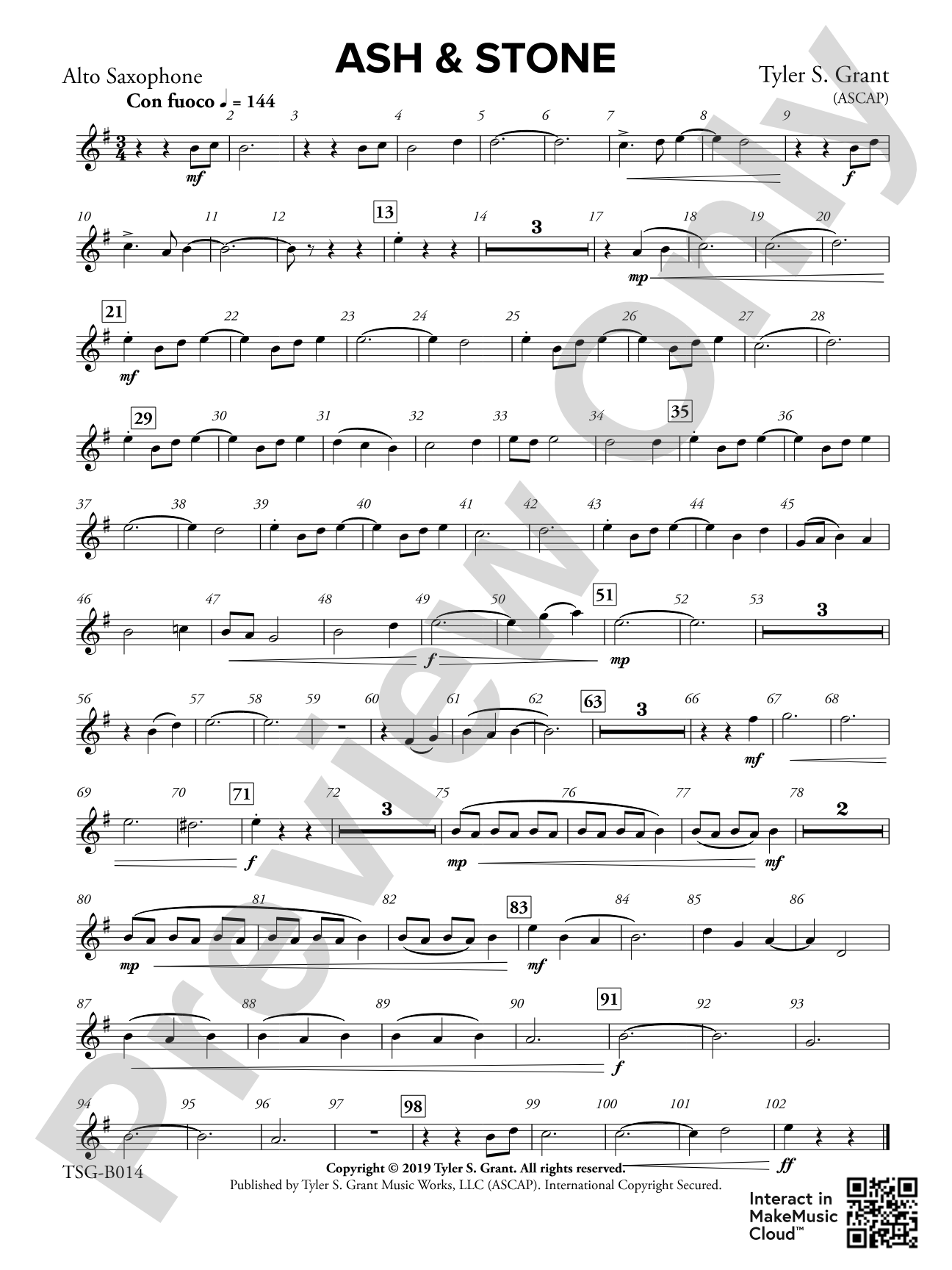 Ash & Stone: 1st E-flat Alto Saxophone