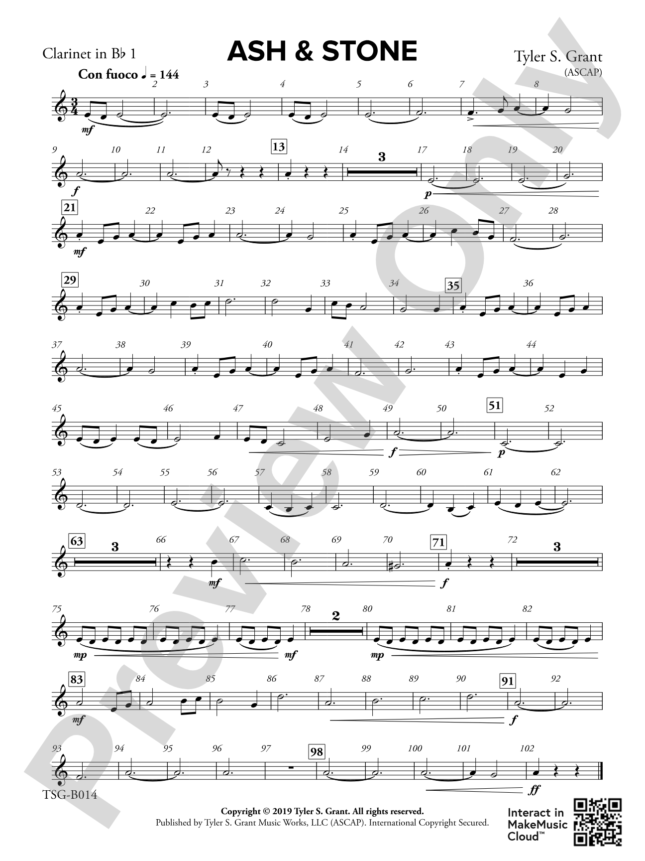 Ash & Stone: 1st B-flat Clarinet