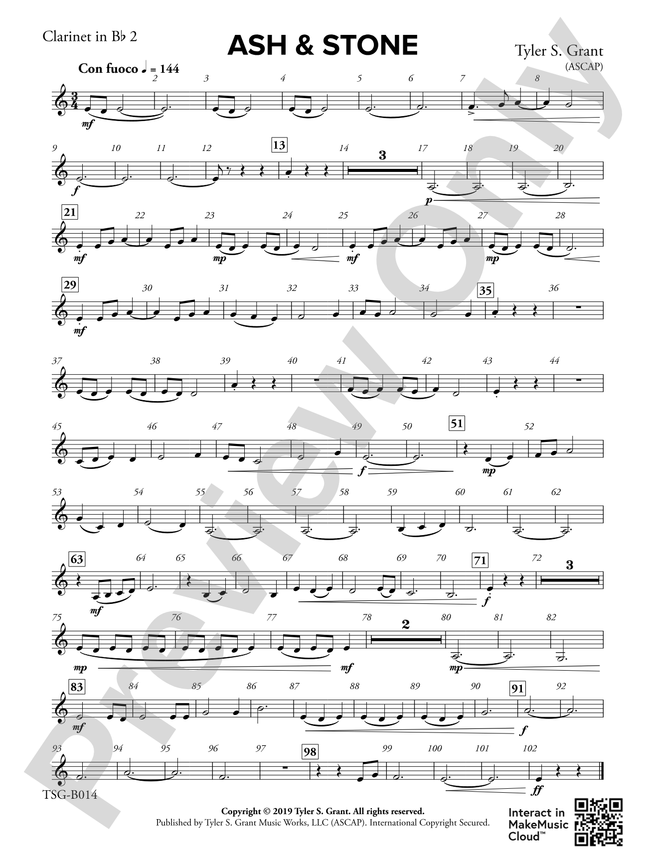 Ash & Stone: 2nd B-flat Clarinet