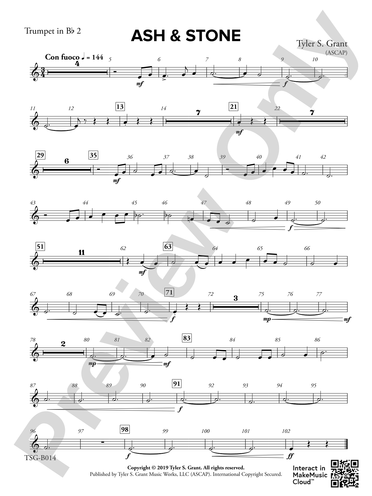 Ash & Stone: 2nd B-flat Trumpet