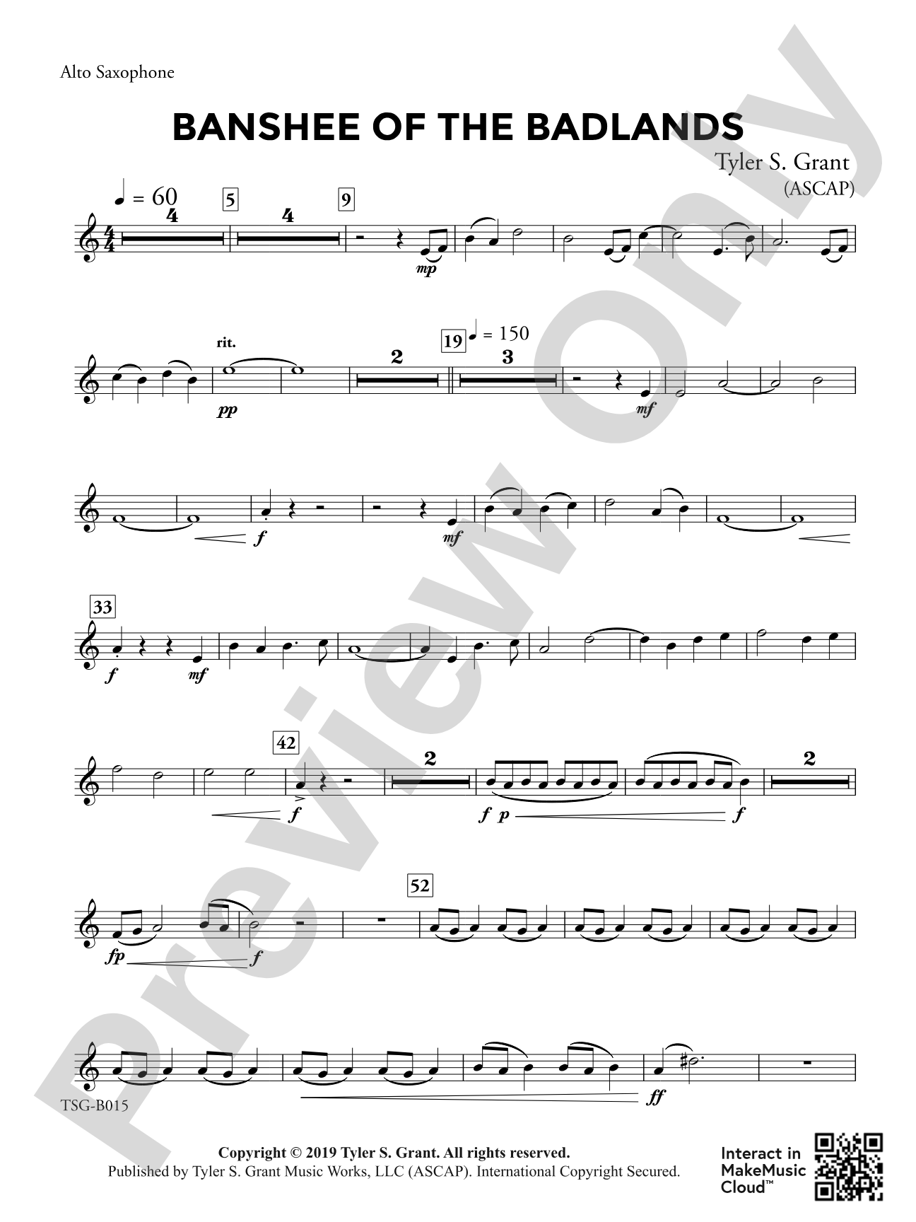 Banshee of the Badlands: 1st E-flat Alto Saxophone