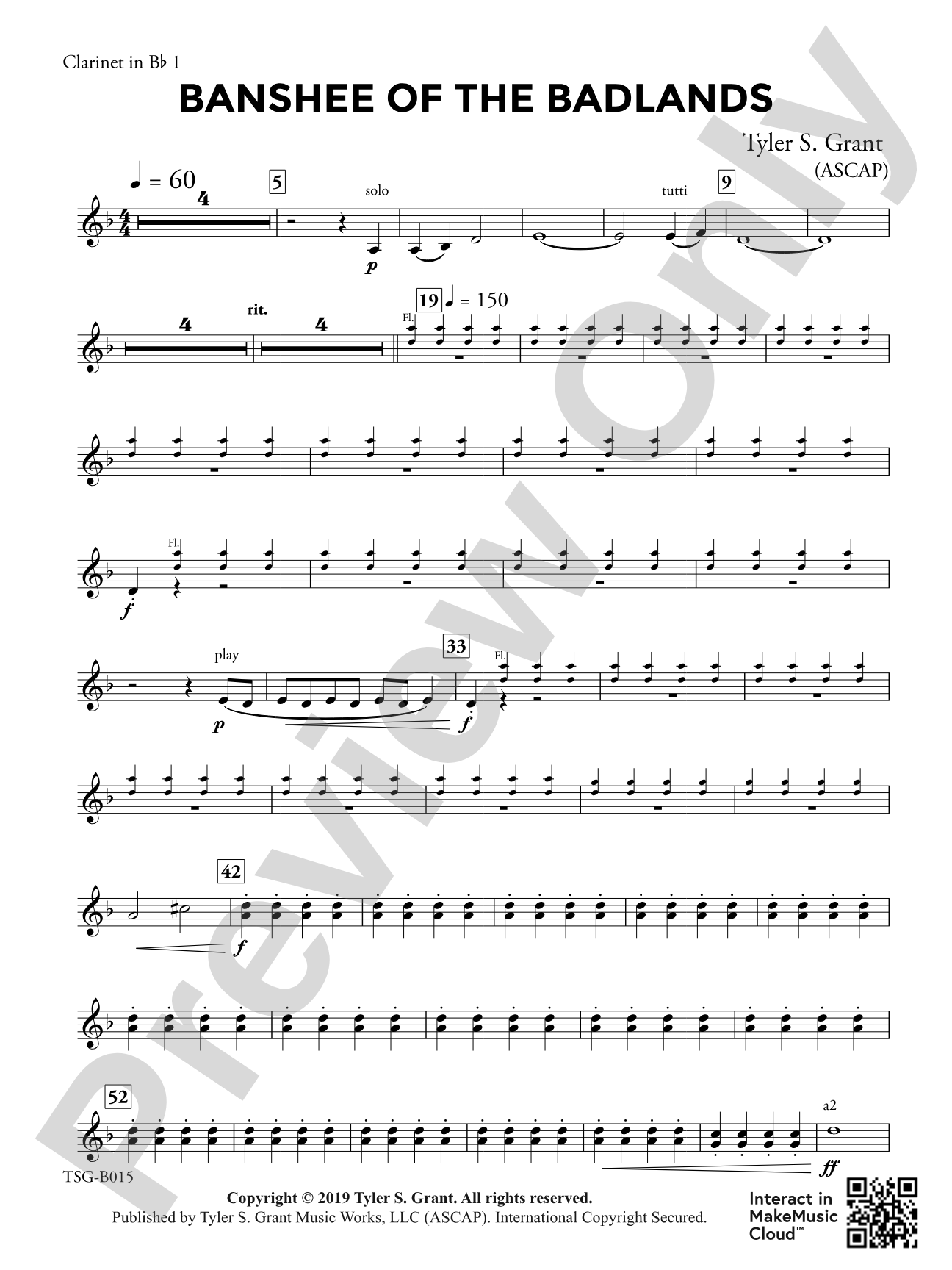 Banshee of the Badlands: 1st B-flat Clarinet
