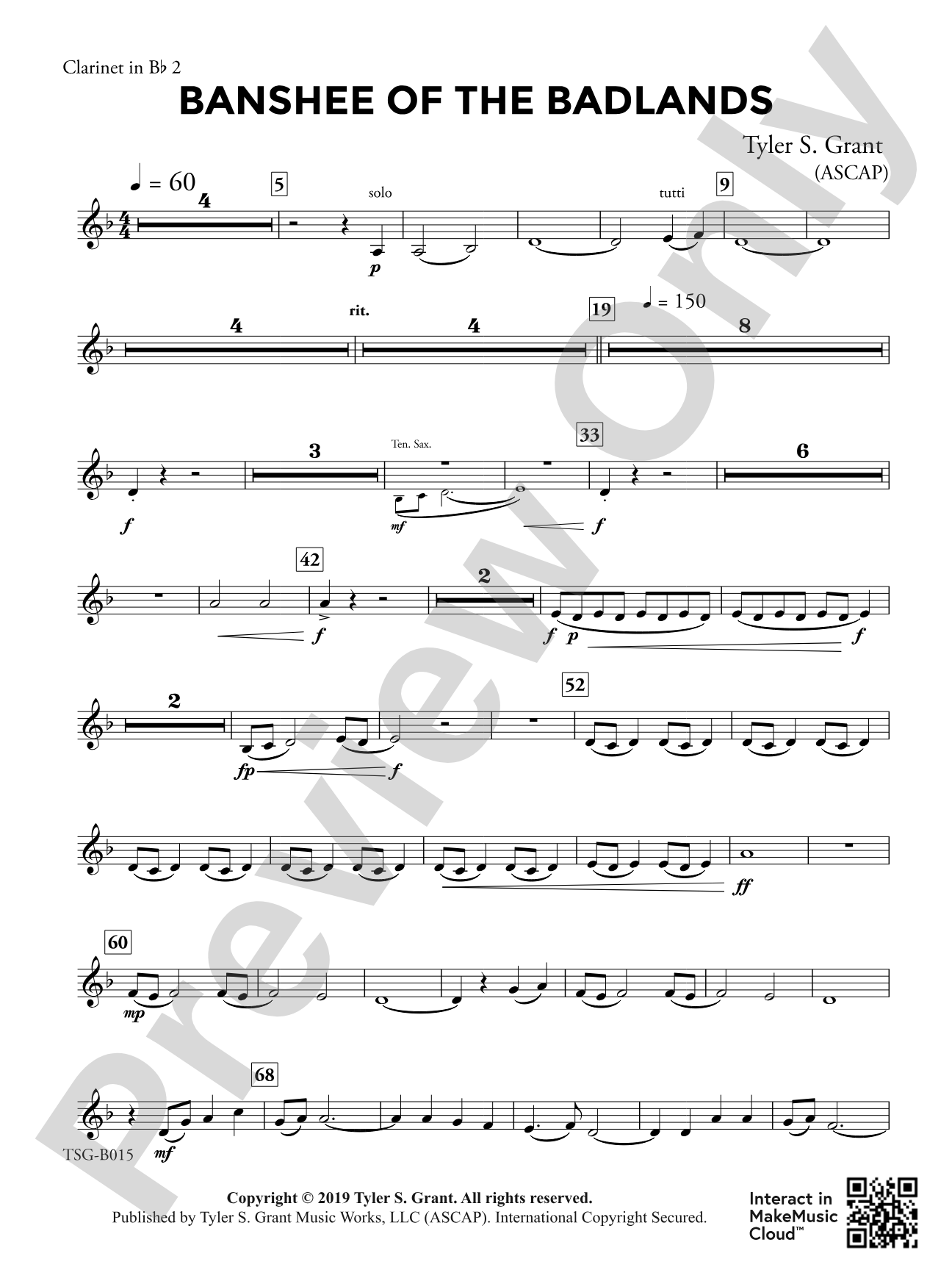 Banshee of the Badlands: 2nd B-flat Clarinet