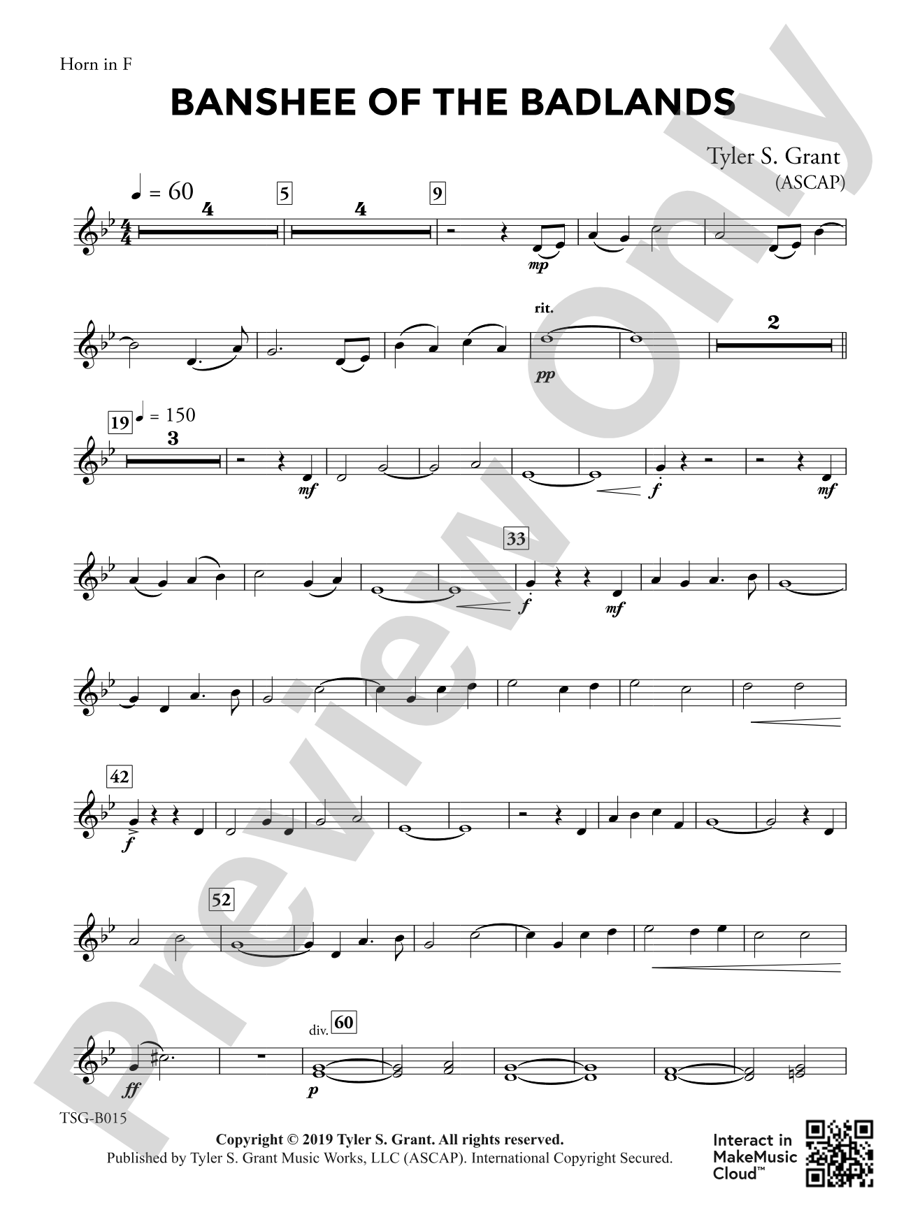 Banshee of the Badlands: 1st F Horn