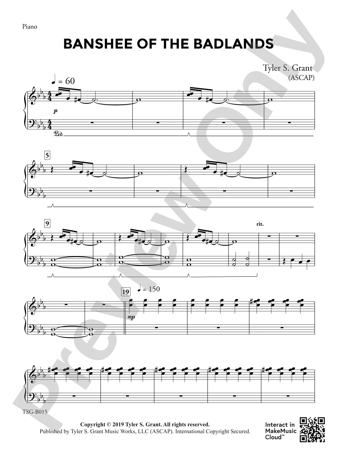 Banshee of the Badlands: Piano Accompaniment