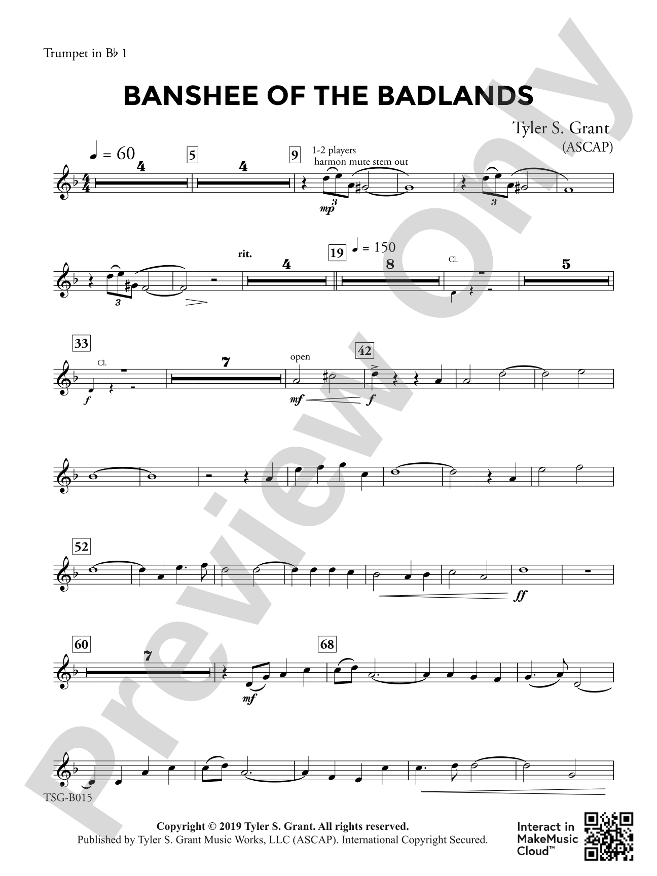 Banshee of the Badlands: 1st B-flat Trumpet