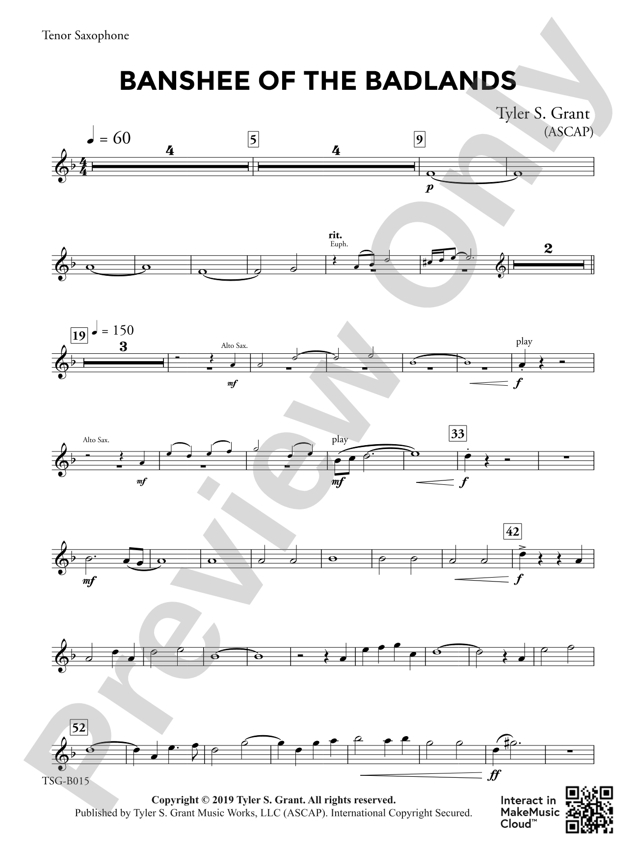 Banshee of the Badlands: B-flat Tenor Saxophone